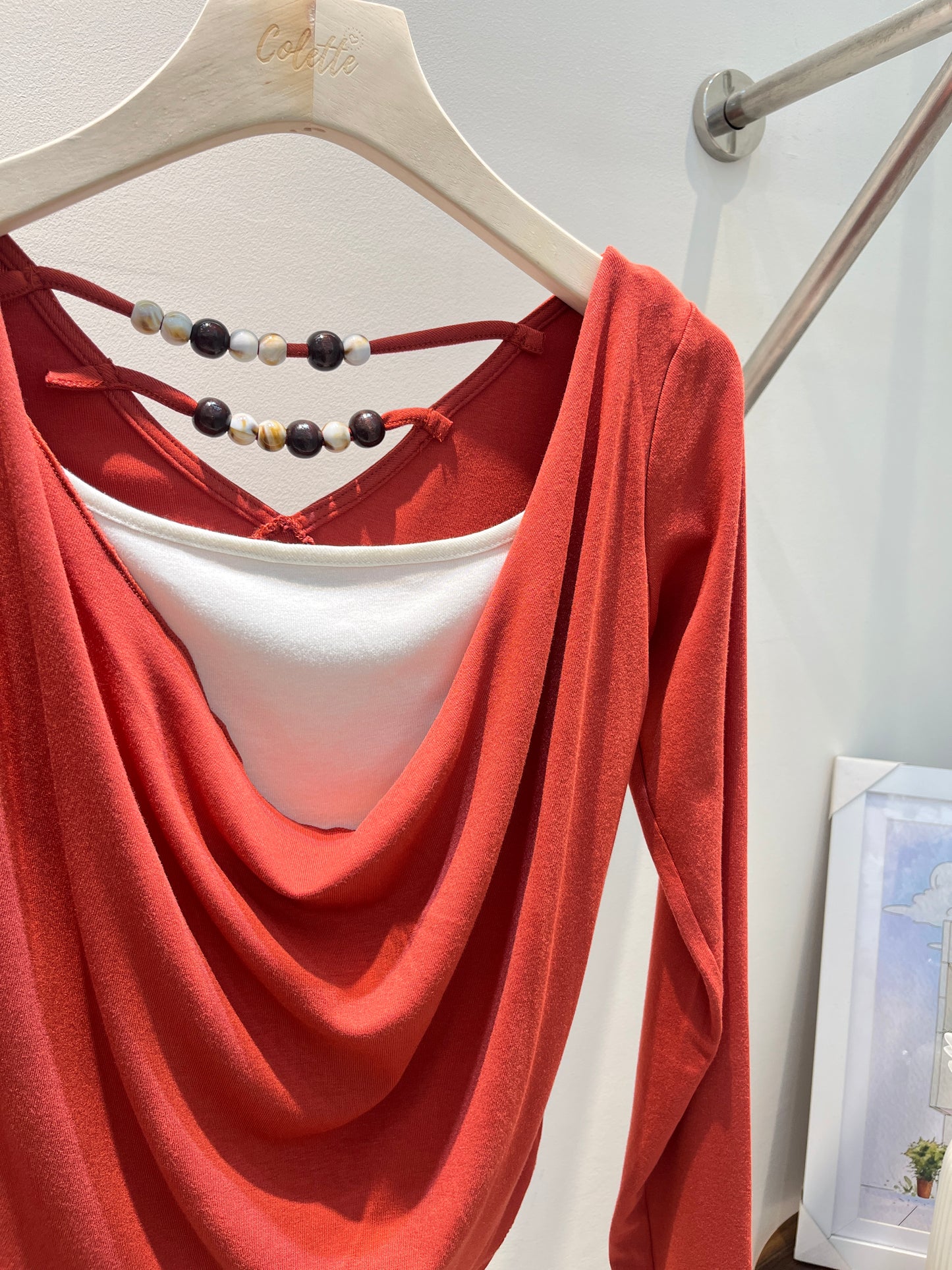 BEATS RED LONG SLEEVE TOP