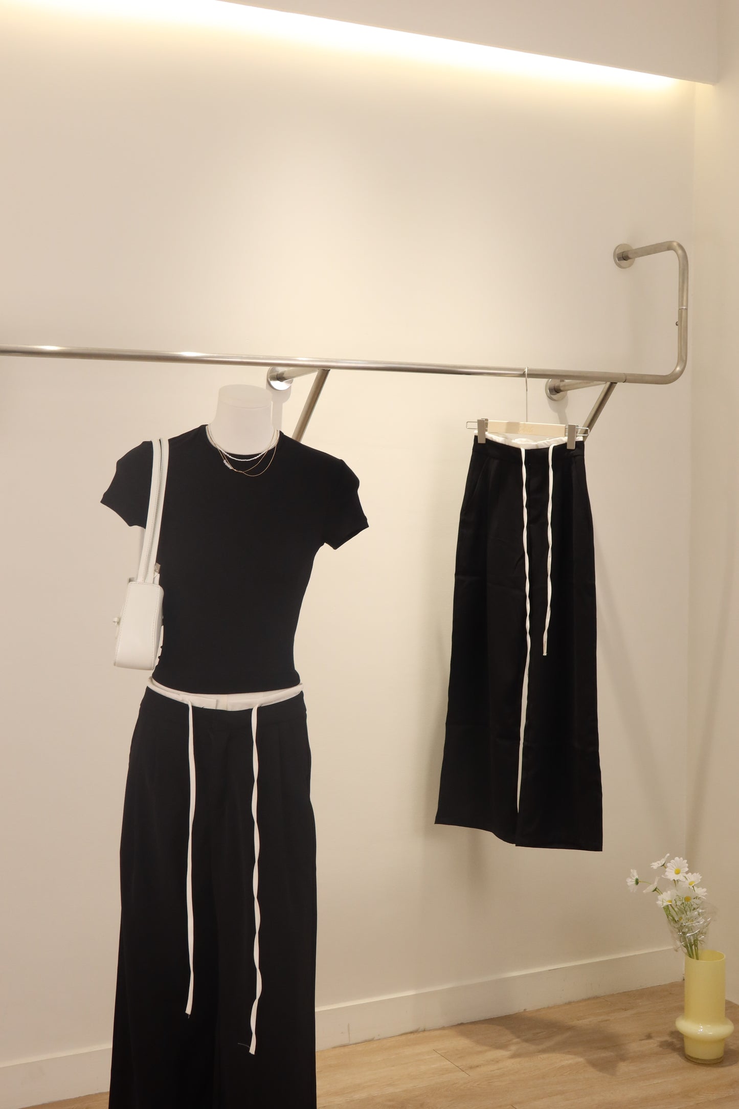 White accent trousers
