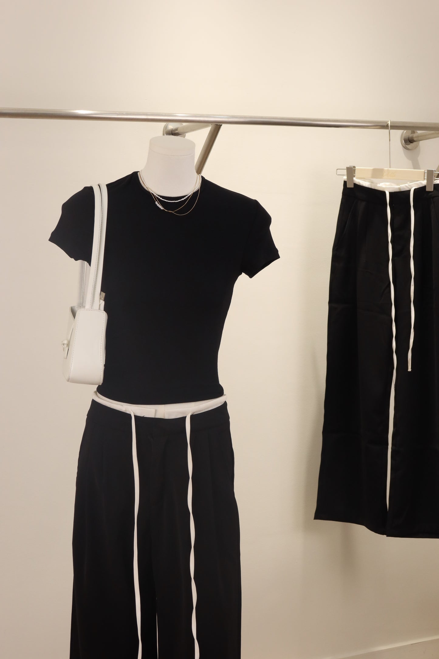 White accent trousers