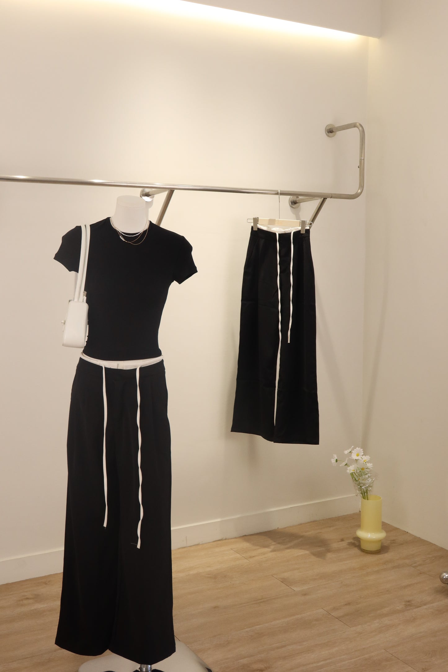 White accent trousers