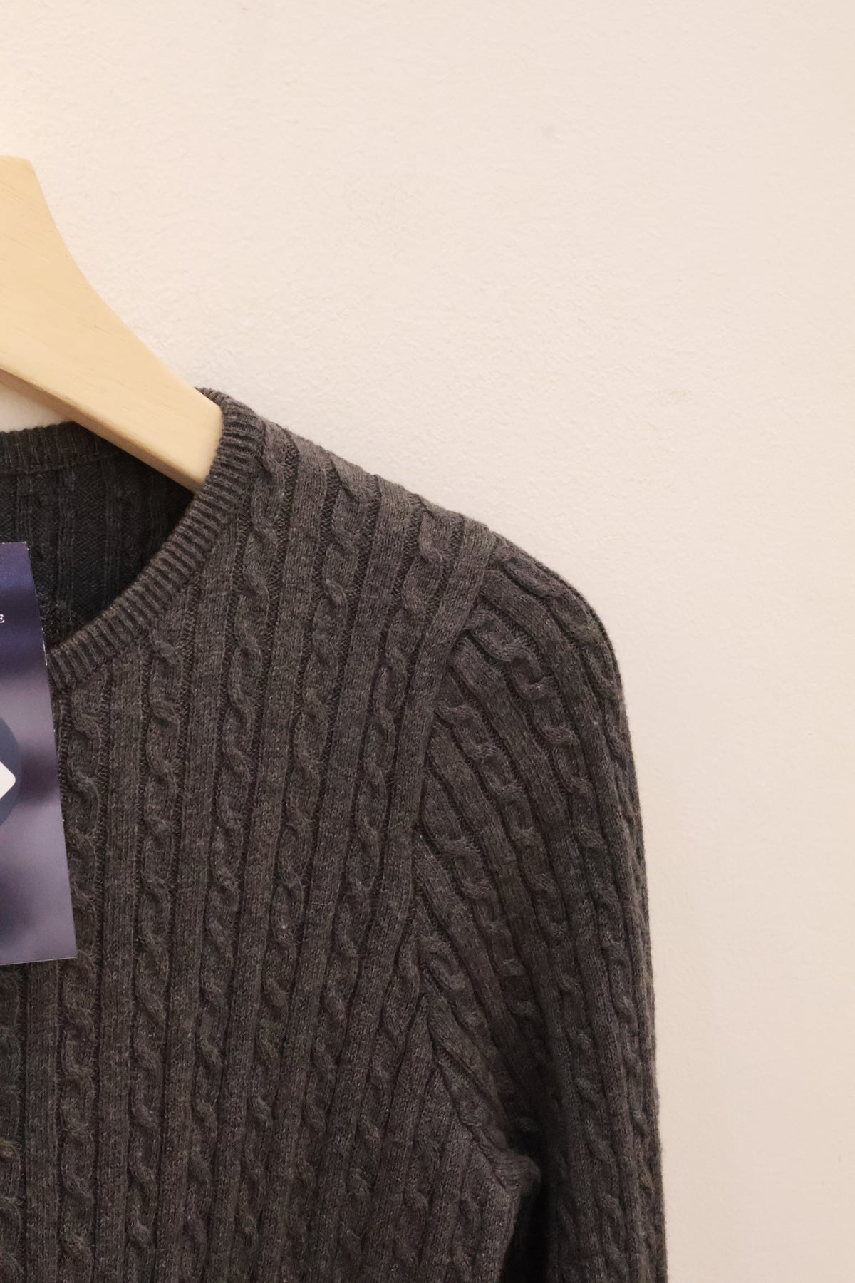 BRANDY Zoe Cable Knit Cardigan  -DARK GRAY