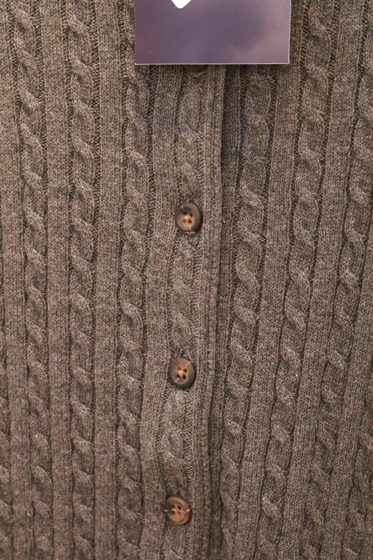 BRANDY Zoe Cable Knit Cardigan  -DARK GRAY