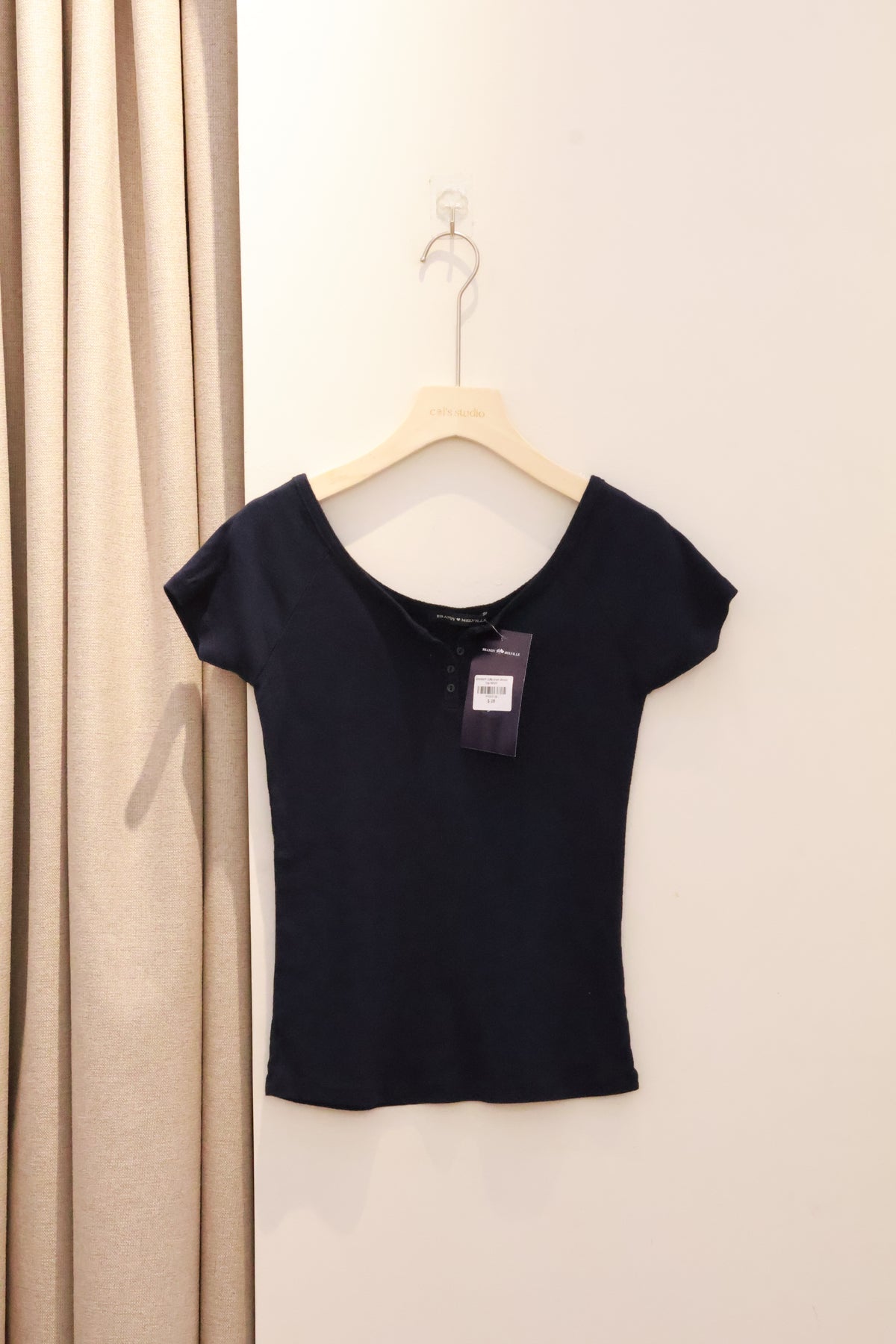 BRANDY Zelly short sleeve Top  -NAVY