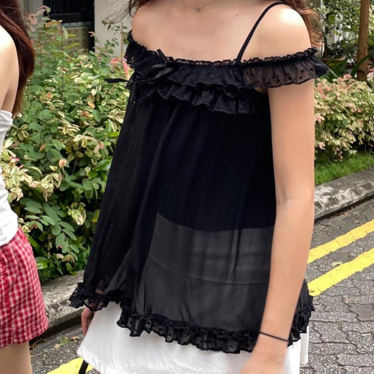 BRANDY Wynn Mesh Top - Black/S