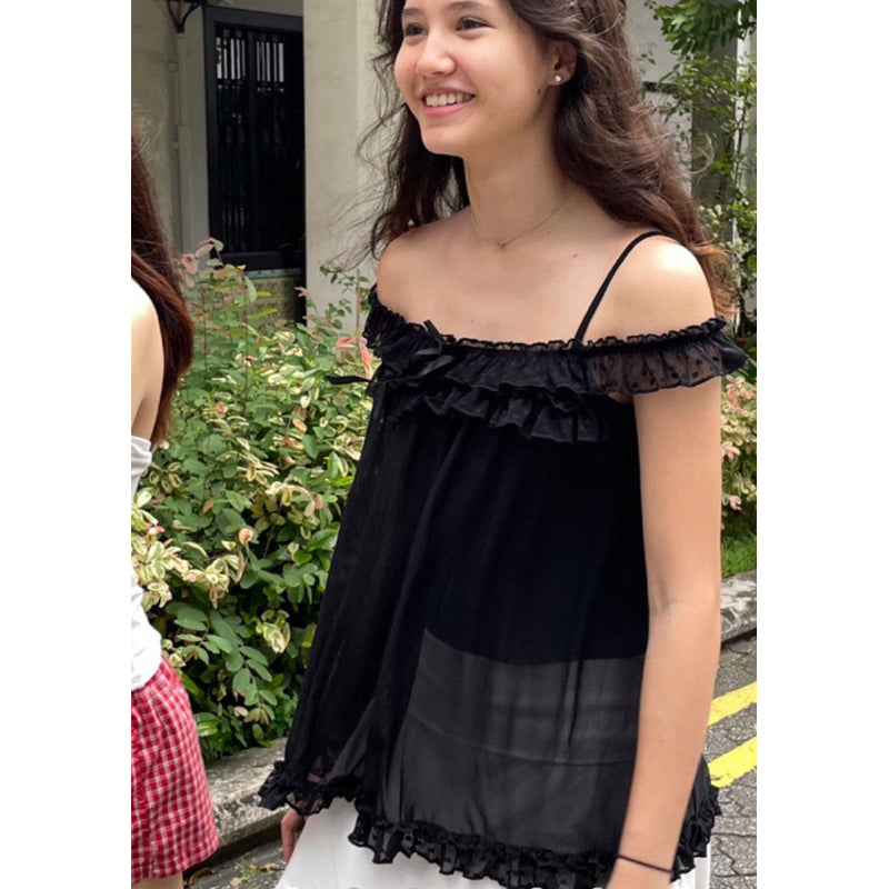 BRANDY Wynn Mesh Top - Black/S
