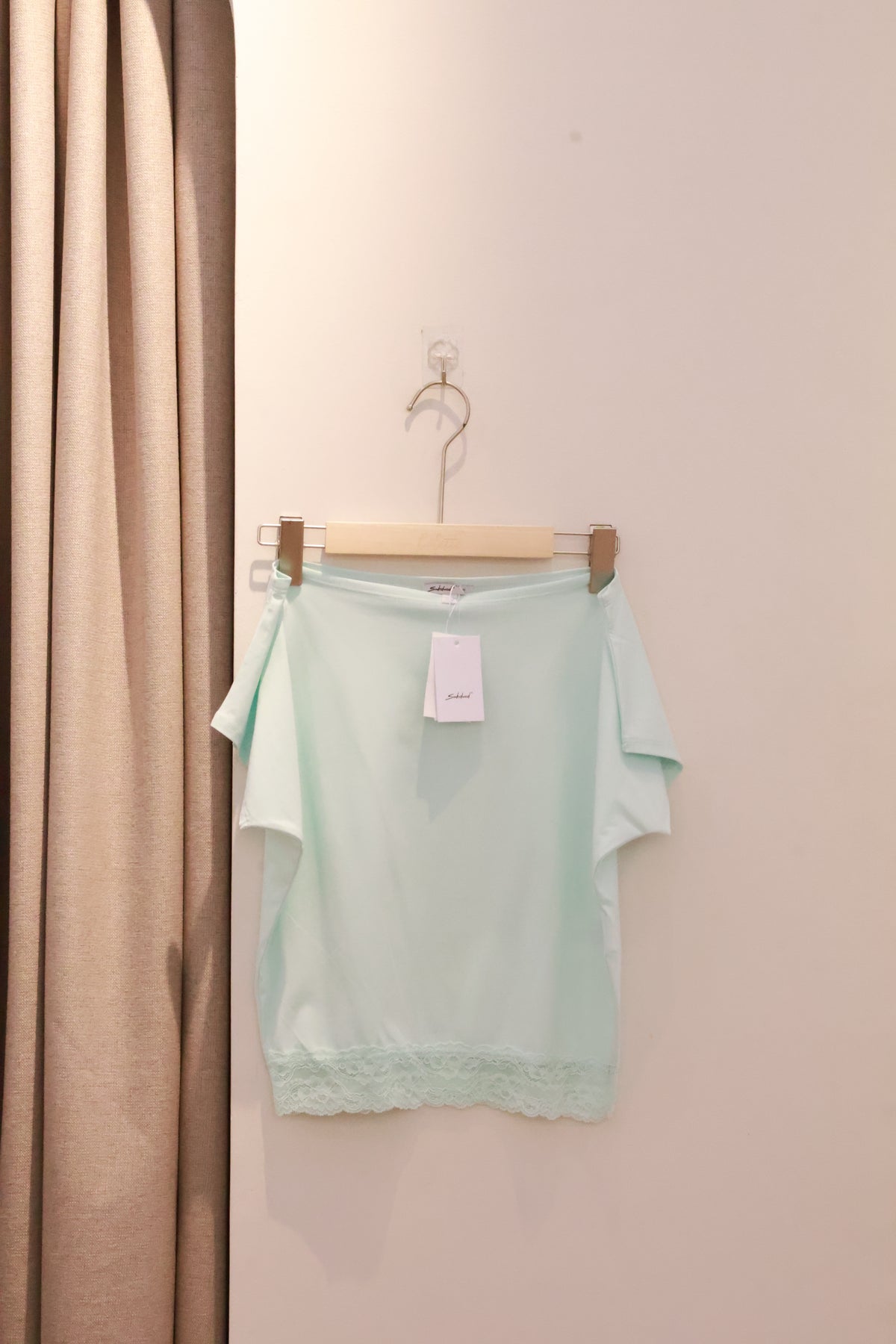 SUBDUED TEAL HALF SHOULDER Neck Top