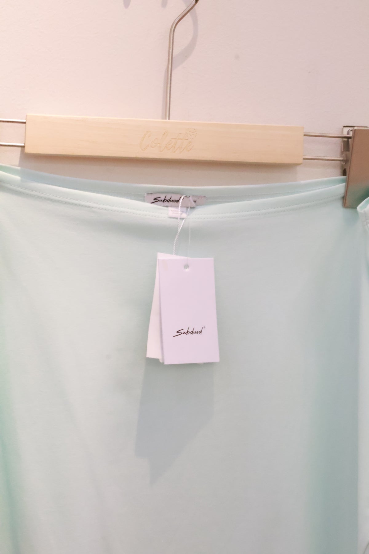 SUBDUED TEAL HALF SHOULDER Neck Top