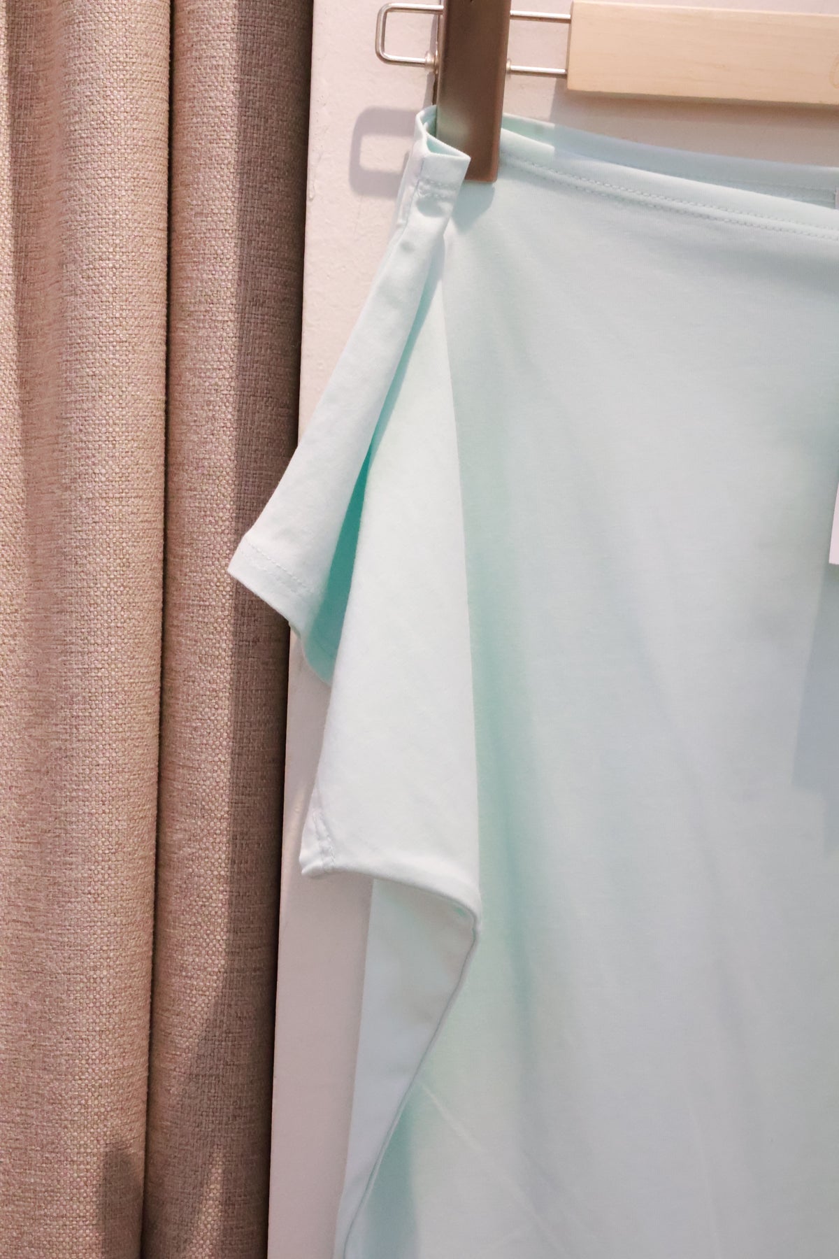 SUBDUED TEAL HALF SHOULDER Neck Top