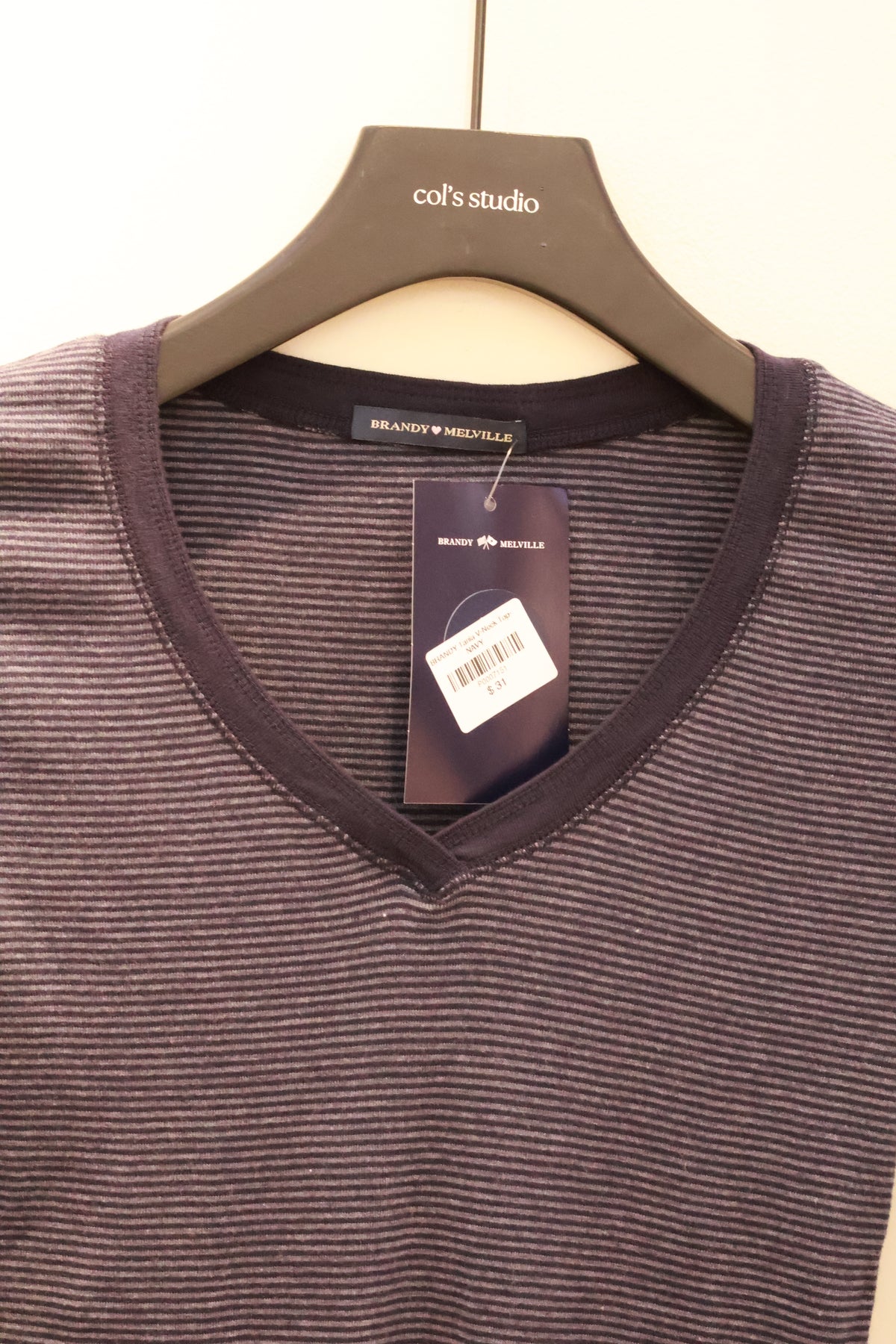 BRANDY Tania V-Neck Top- NAVY