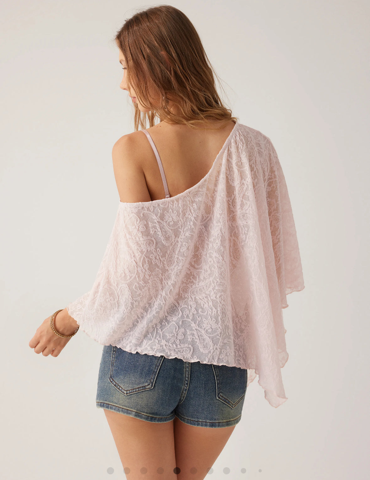 Cider Chiffon Asymmetrical Hem Poncho Top