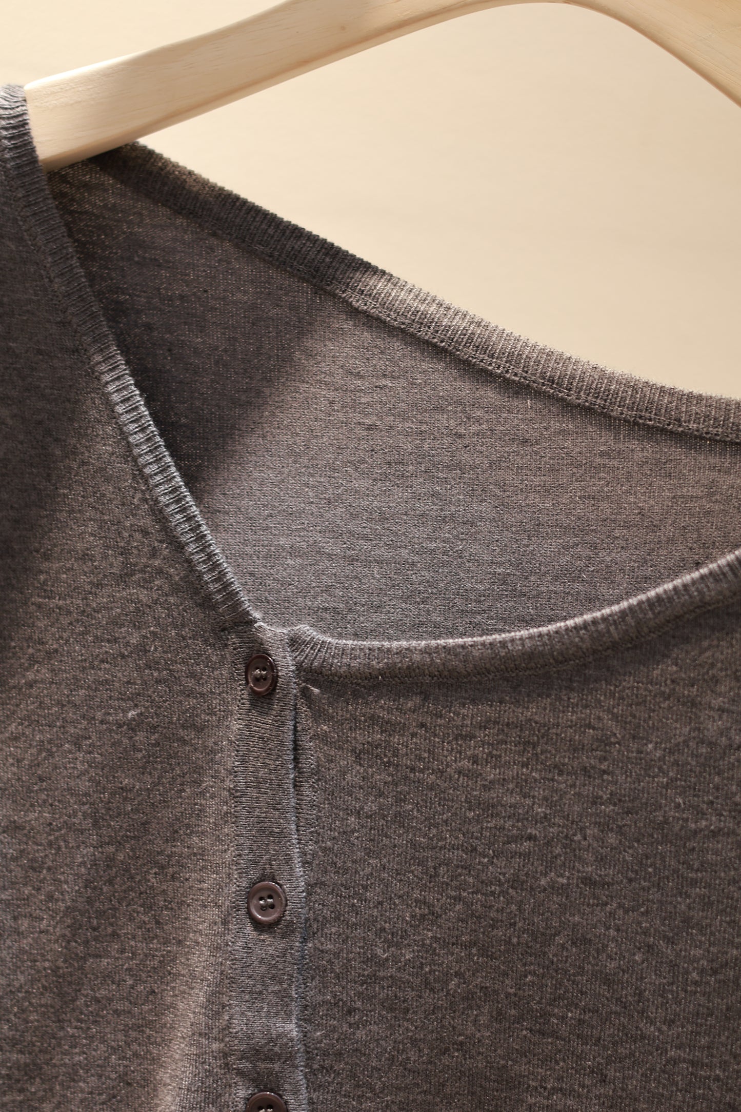 CHIC KNITTED BUTTONS HALF SHOULDER