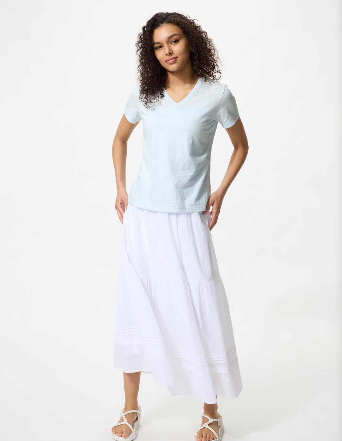UNIQLO Slub Jersey V Neck T