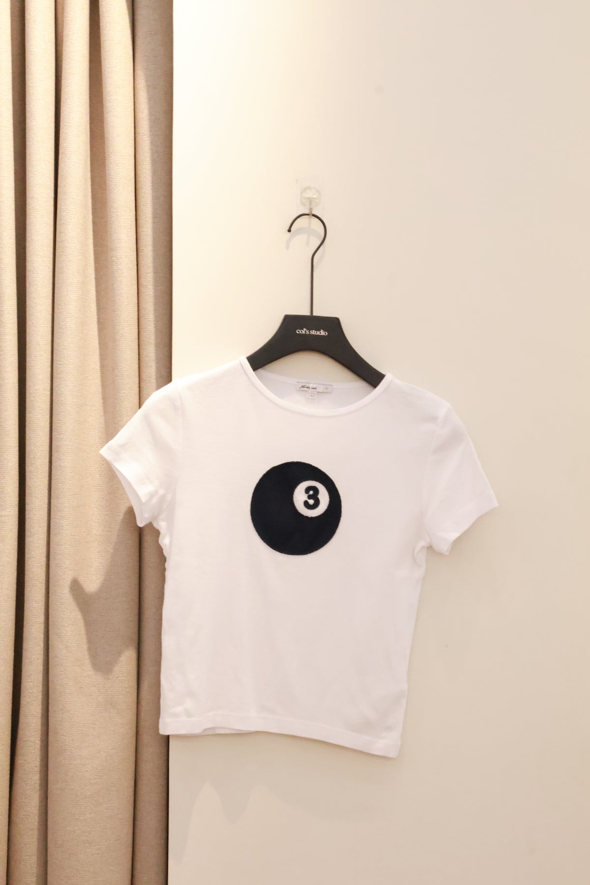 SUBDUED White Cropped Fitted T-Shirt