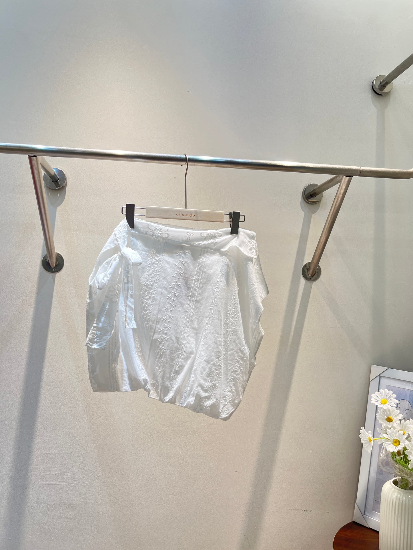 WHITE EMBROIDERED OFF SHOULDER