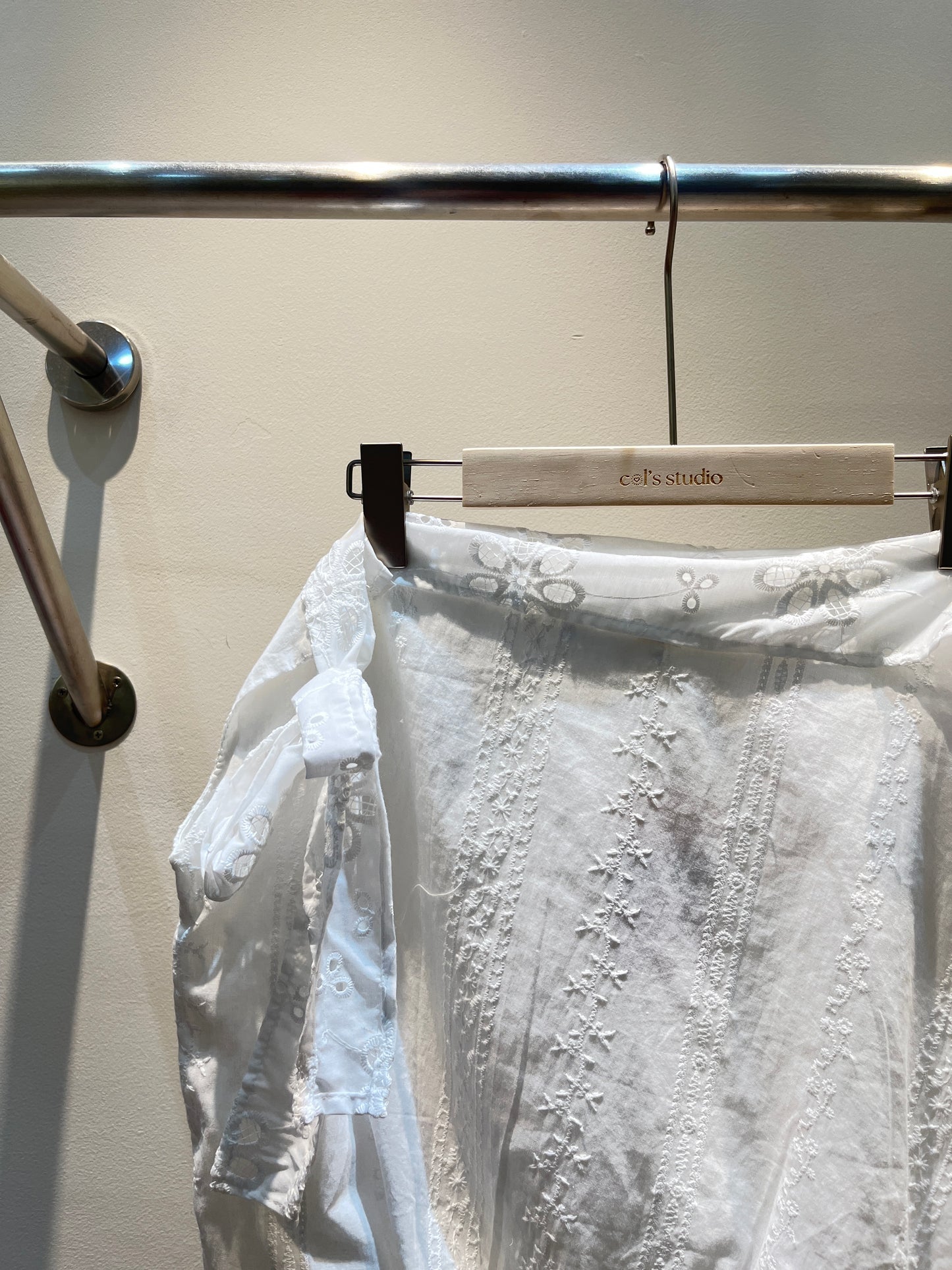 WHITE EMBROIDERED OFF SHOULDER