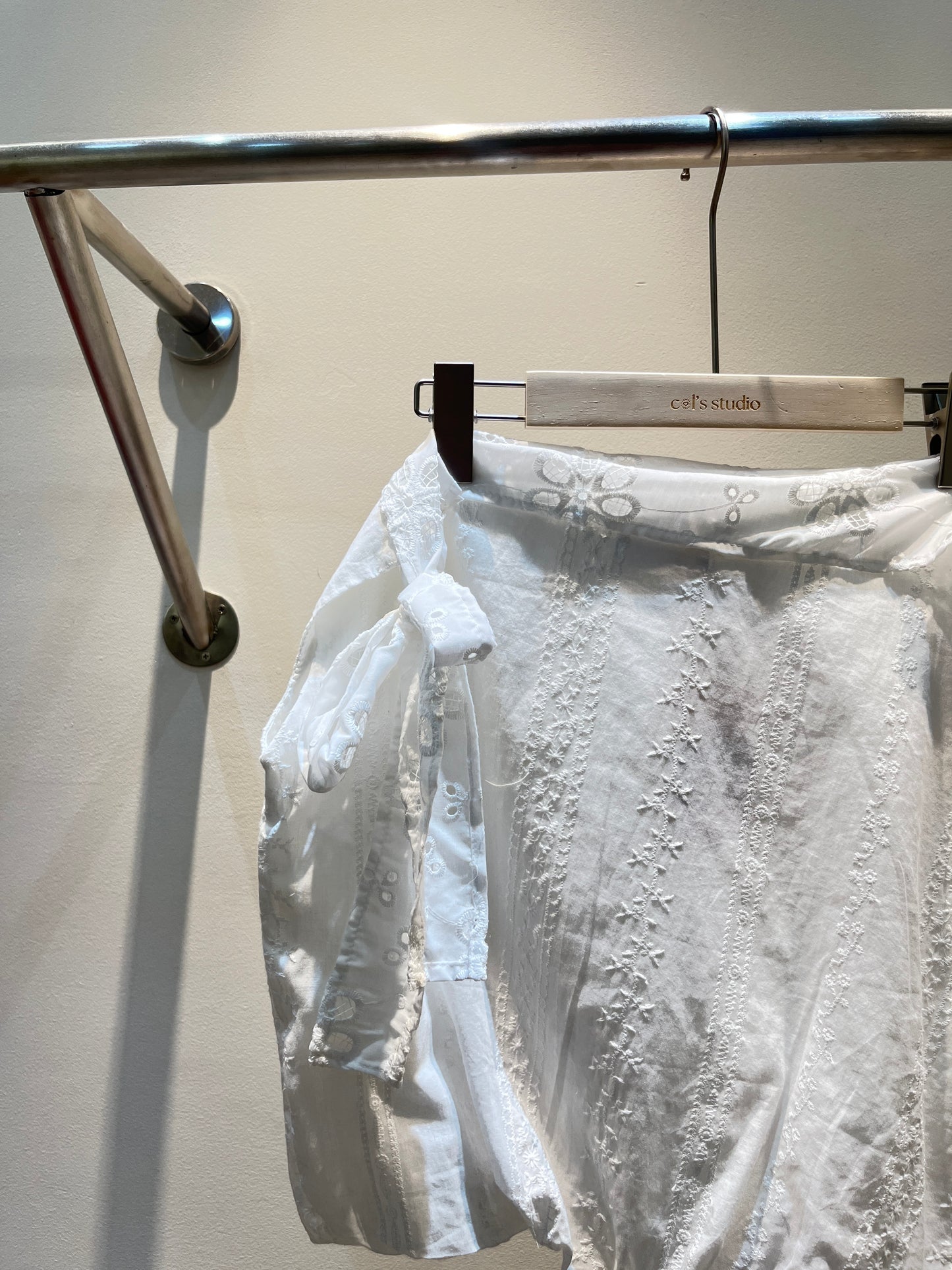 WHITE EMBROIDERED OFF SHOULDER