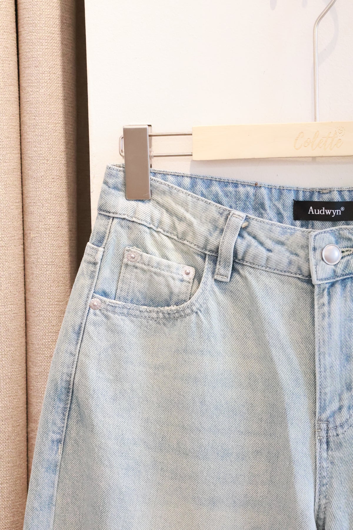 AUD Light Blue Straight-Leg Jeans- BACK POCKET