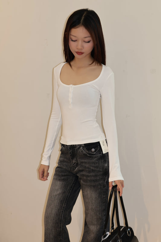 Fitted buttons long sleeve