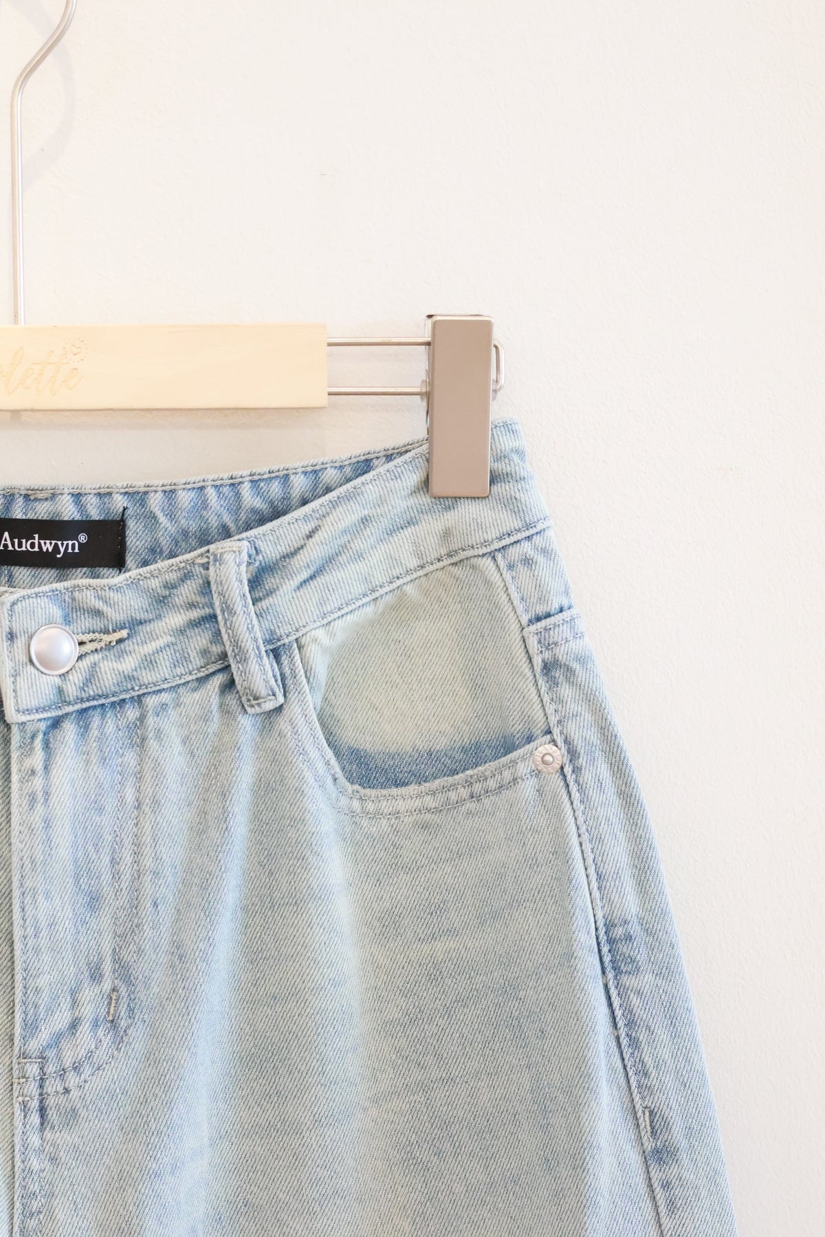 AUD Light Blue Straight-Leg Jeans- BACK POCKET