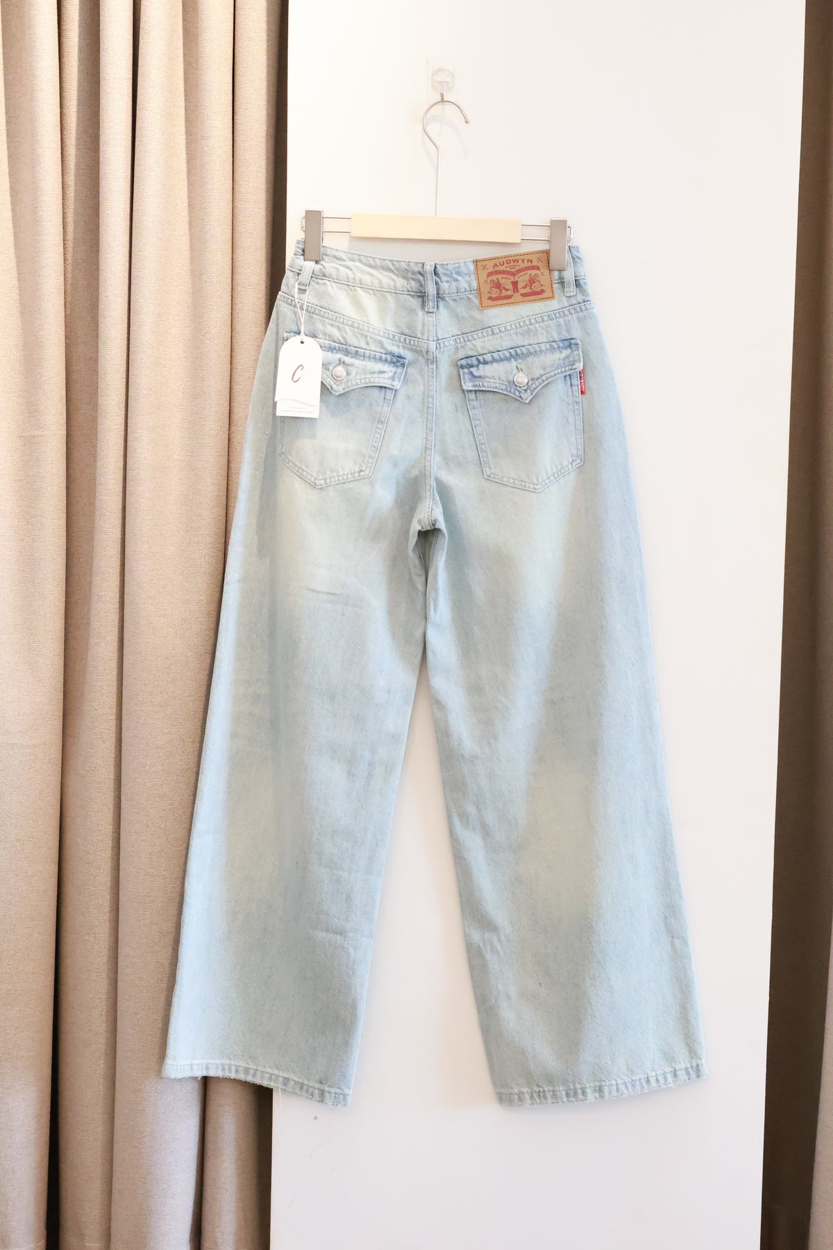AUD Light Blue Straight-Leg Jeans- BACK POCKET