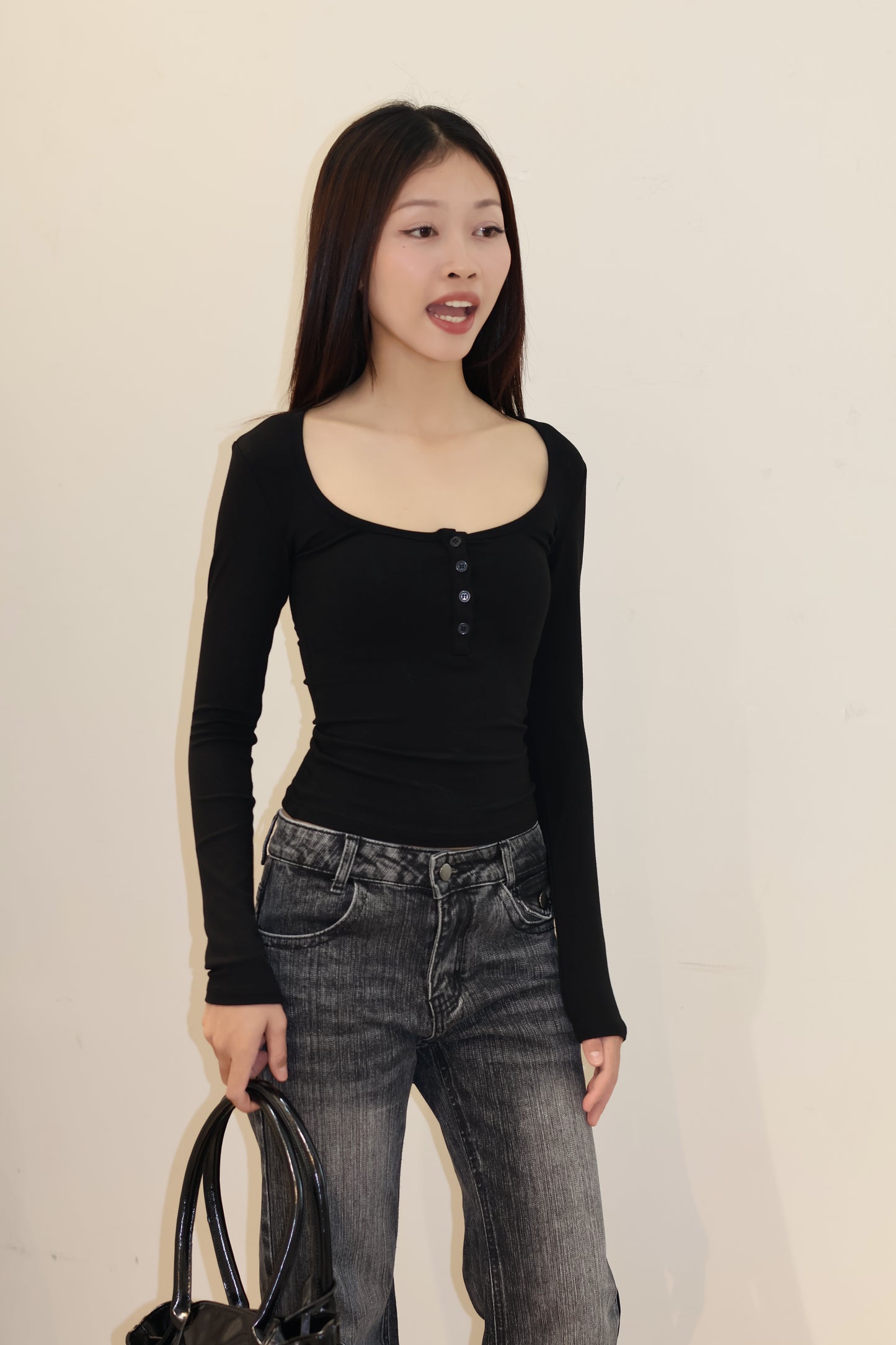 Fitted buttons long sleeve