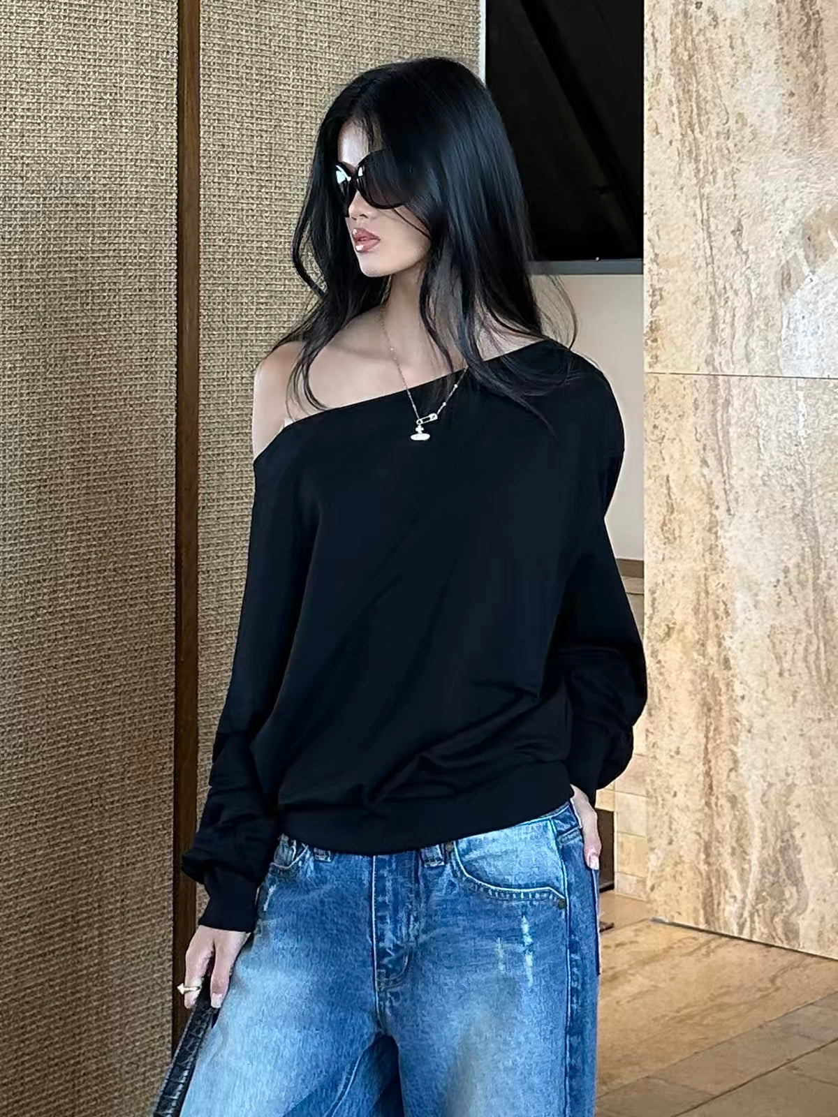 AUD One-Shoulder Sweater