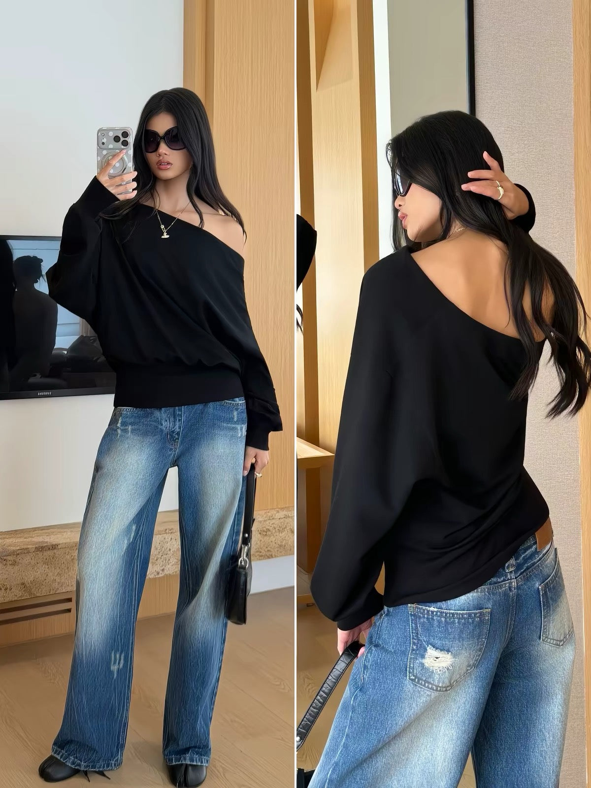 AUD One-Shoulder Sweater