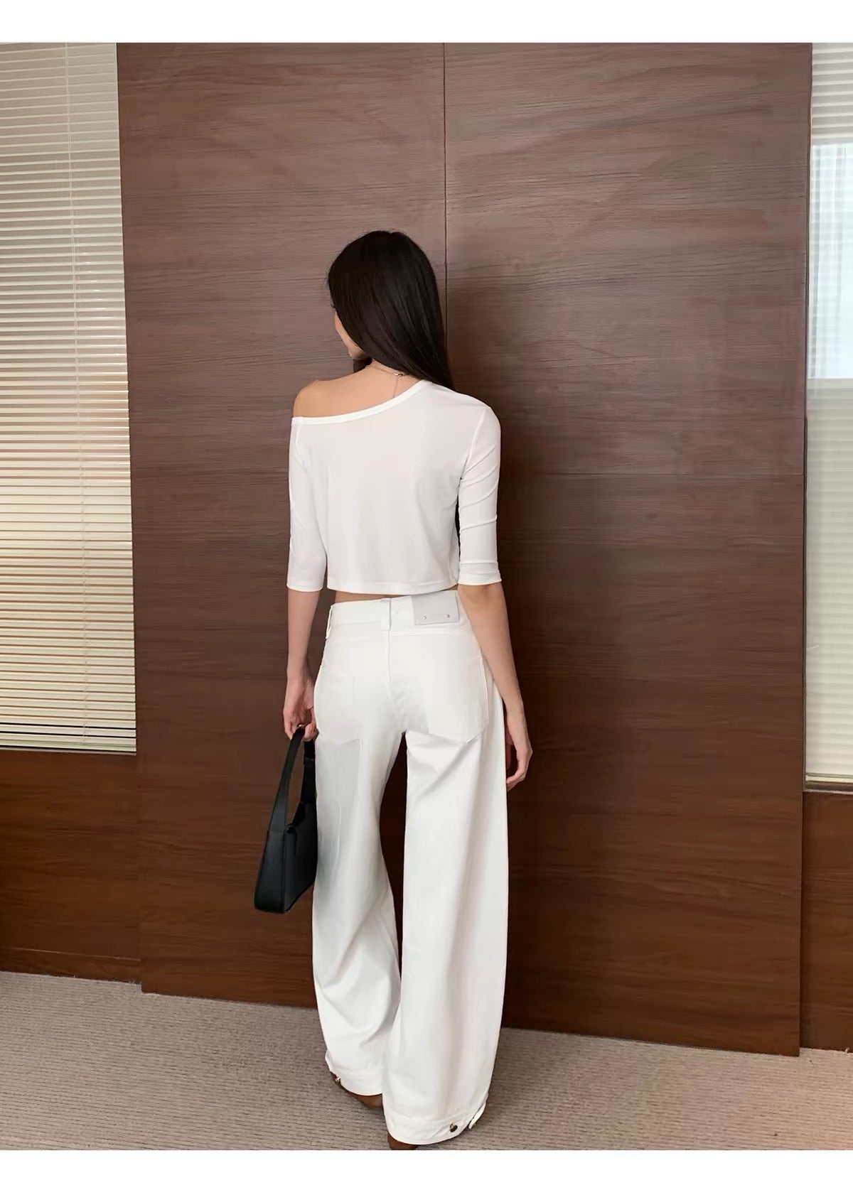 AUD White Wide-Leg Jeans