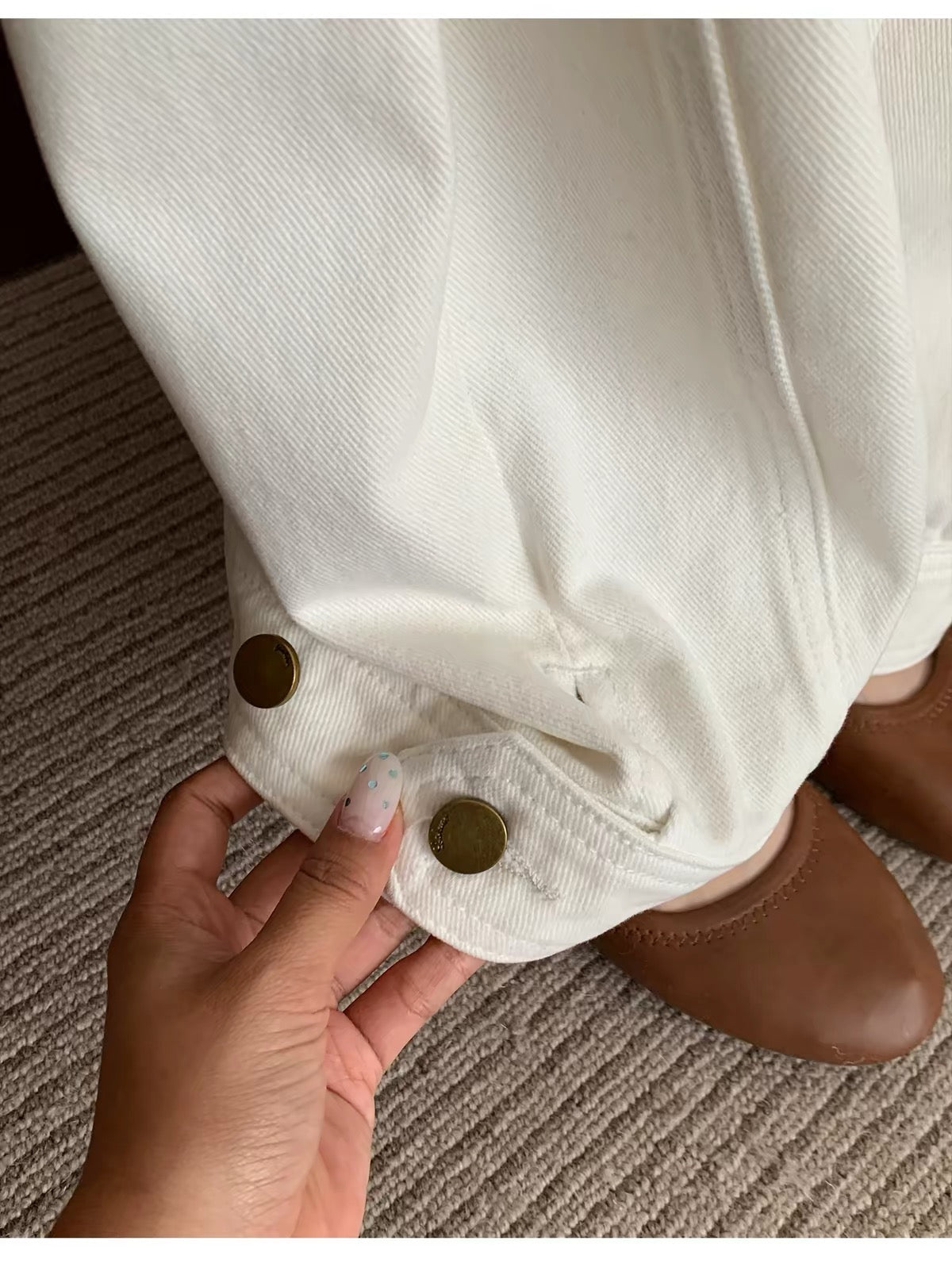 AUD White Wide-Leg Jeans