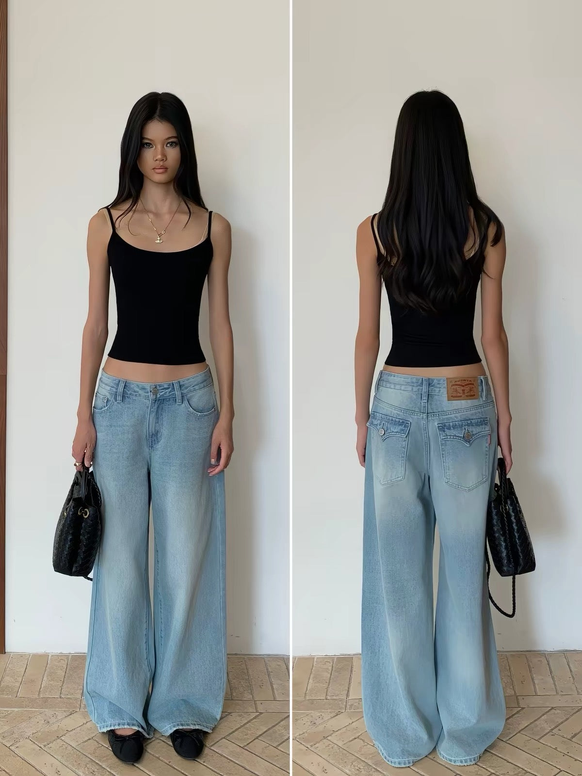 AUD Light Blue Straight-Leg Jeans- BACK POCKET