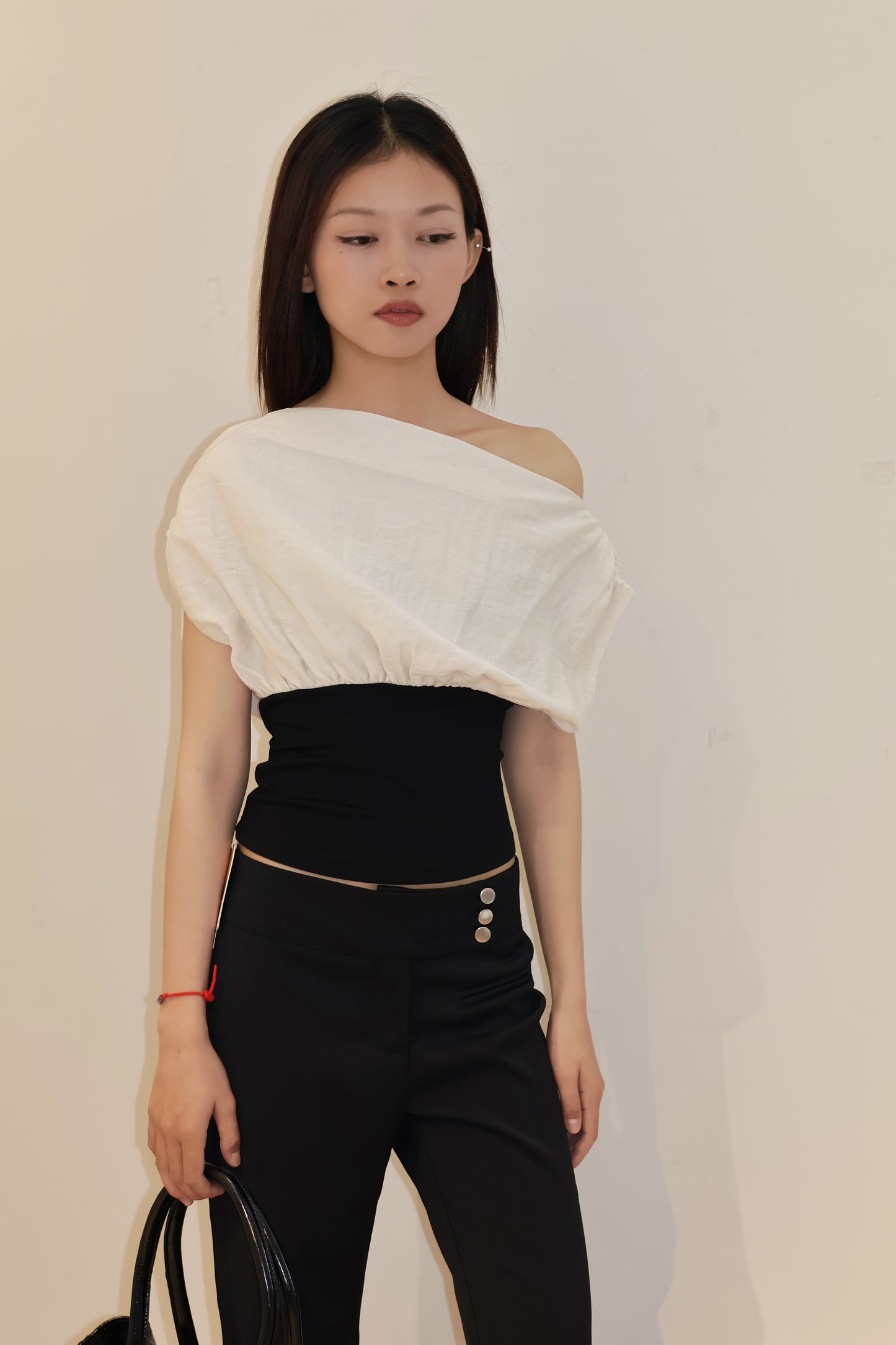 WASIT CINCH LINEN TOP