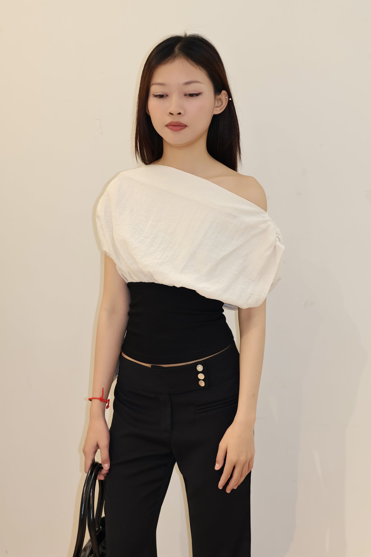 WASIT CINCH LINEN TOP
