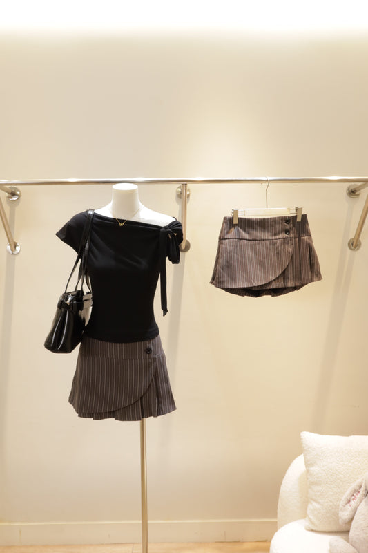 KS striped gray skirt