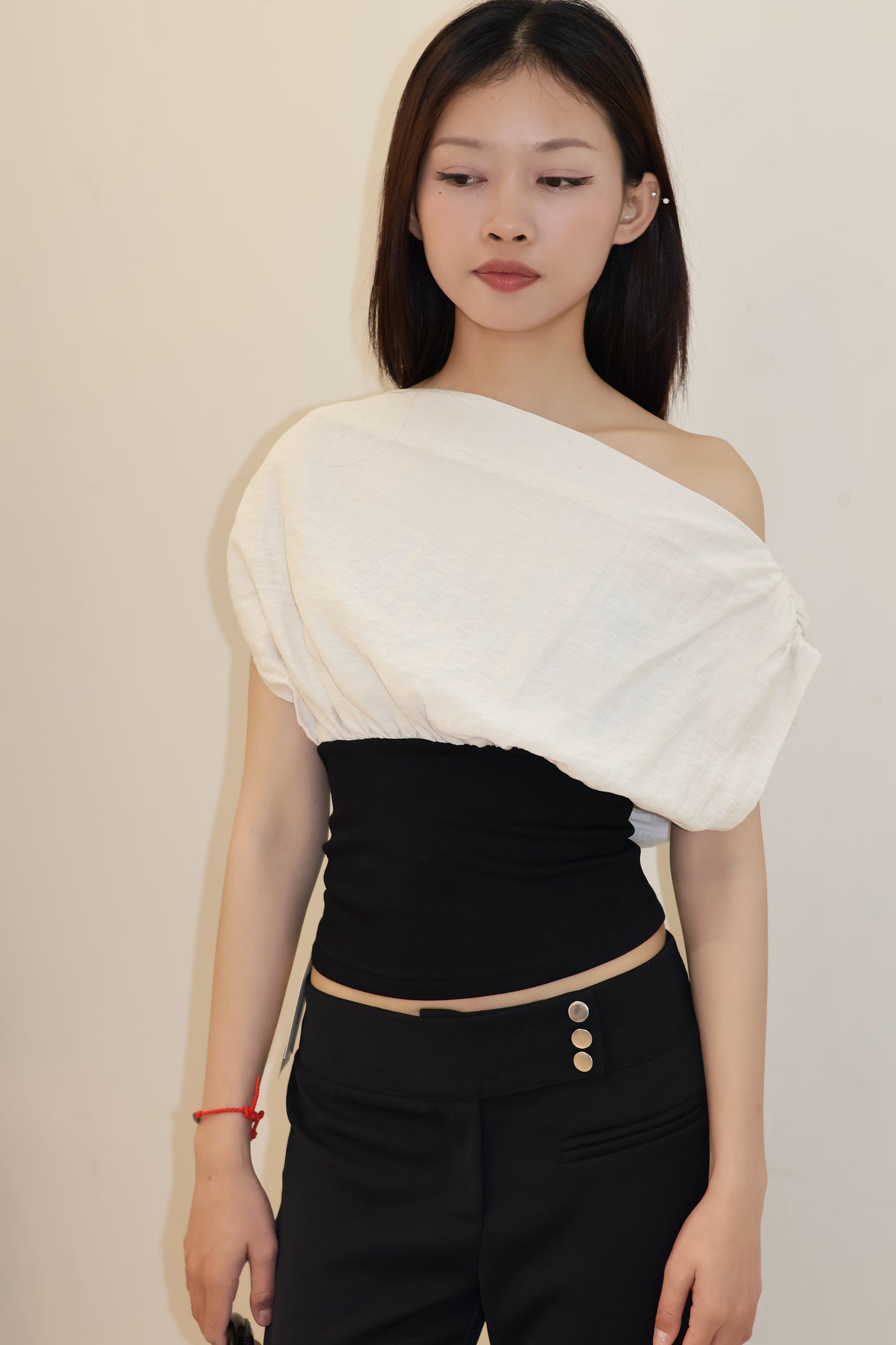 WASIT CINCH LINEN TOP