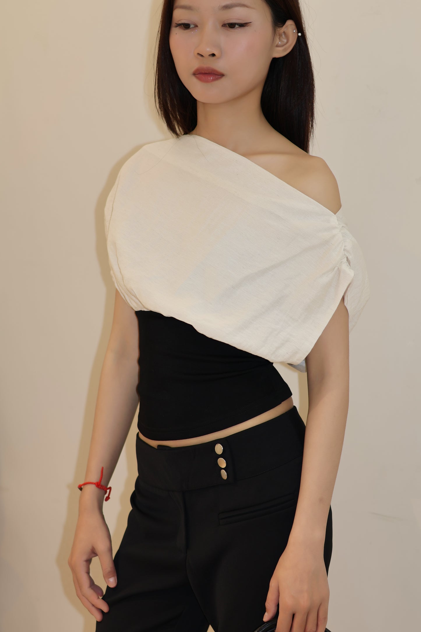 WASIT CINCH LINEN TOP