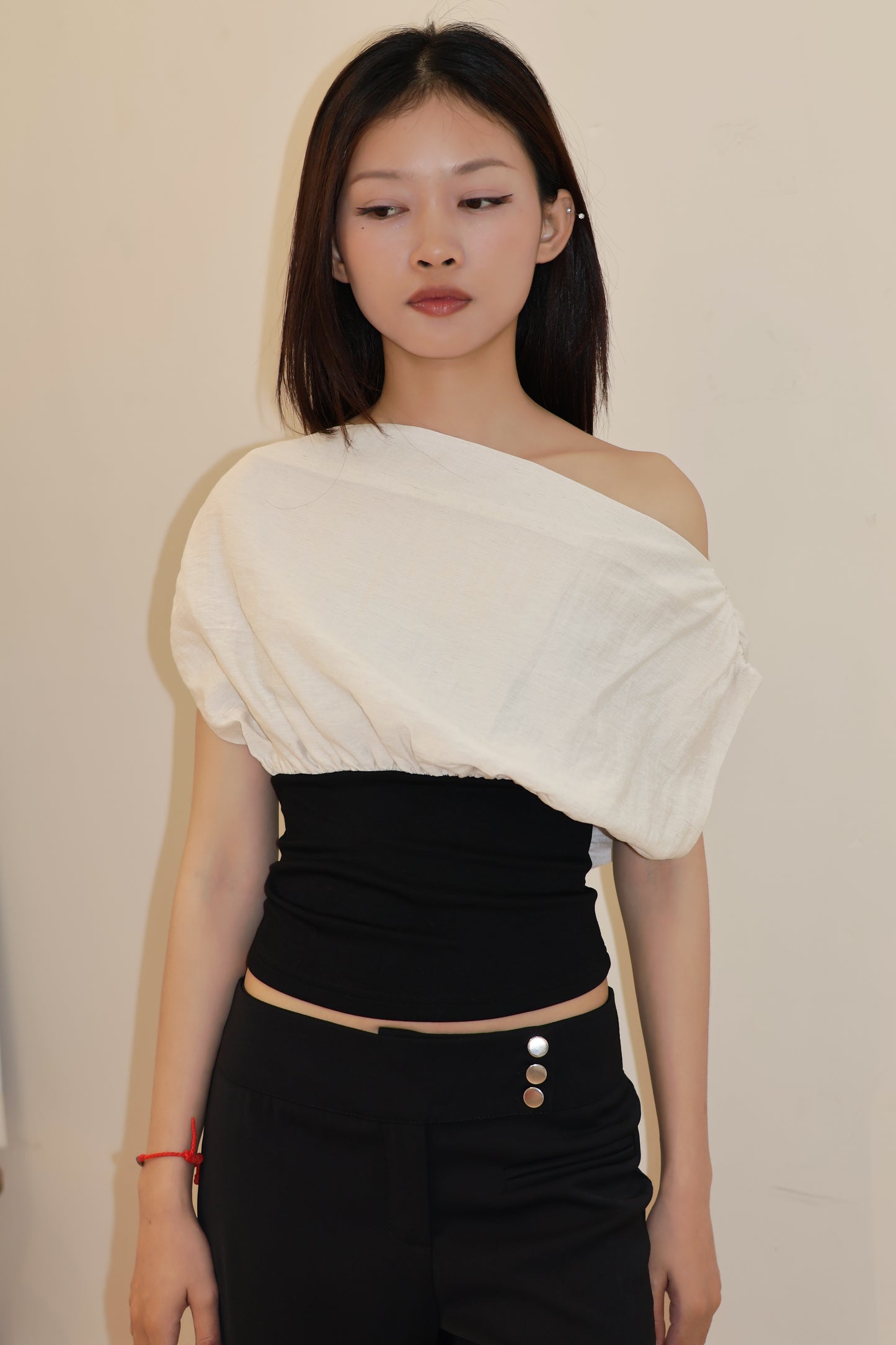 WASIT CINCH LINEN TOP