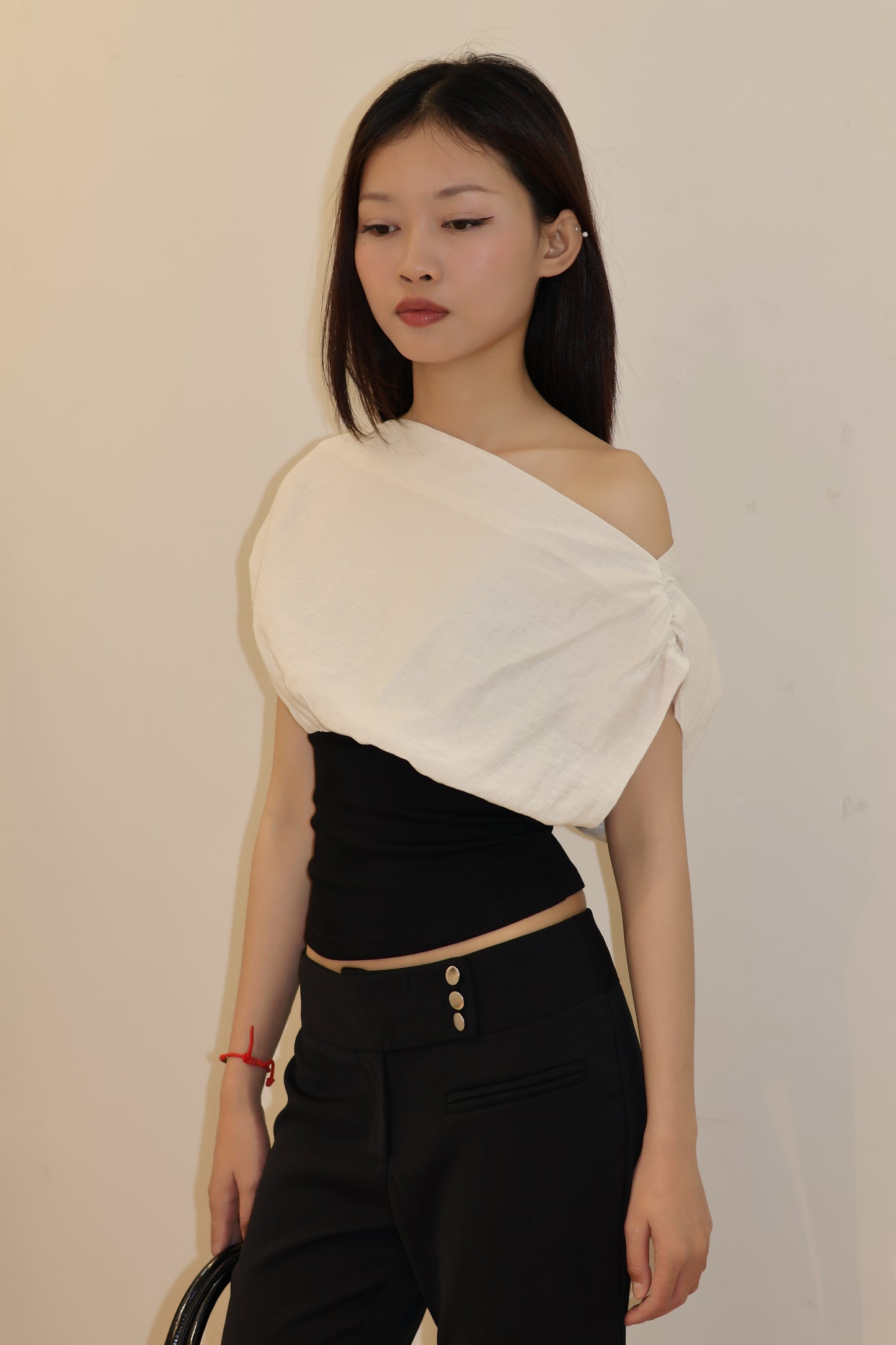 WASIT CINCH LINEN TOP