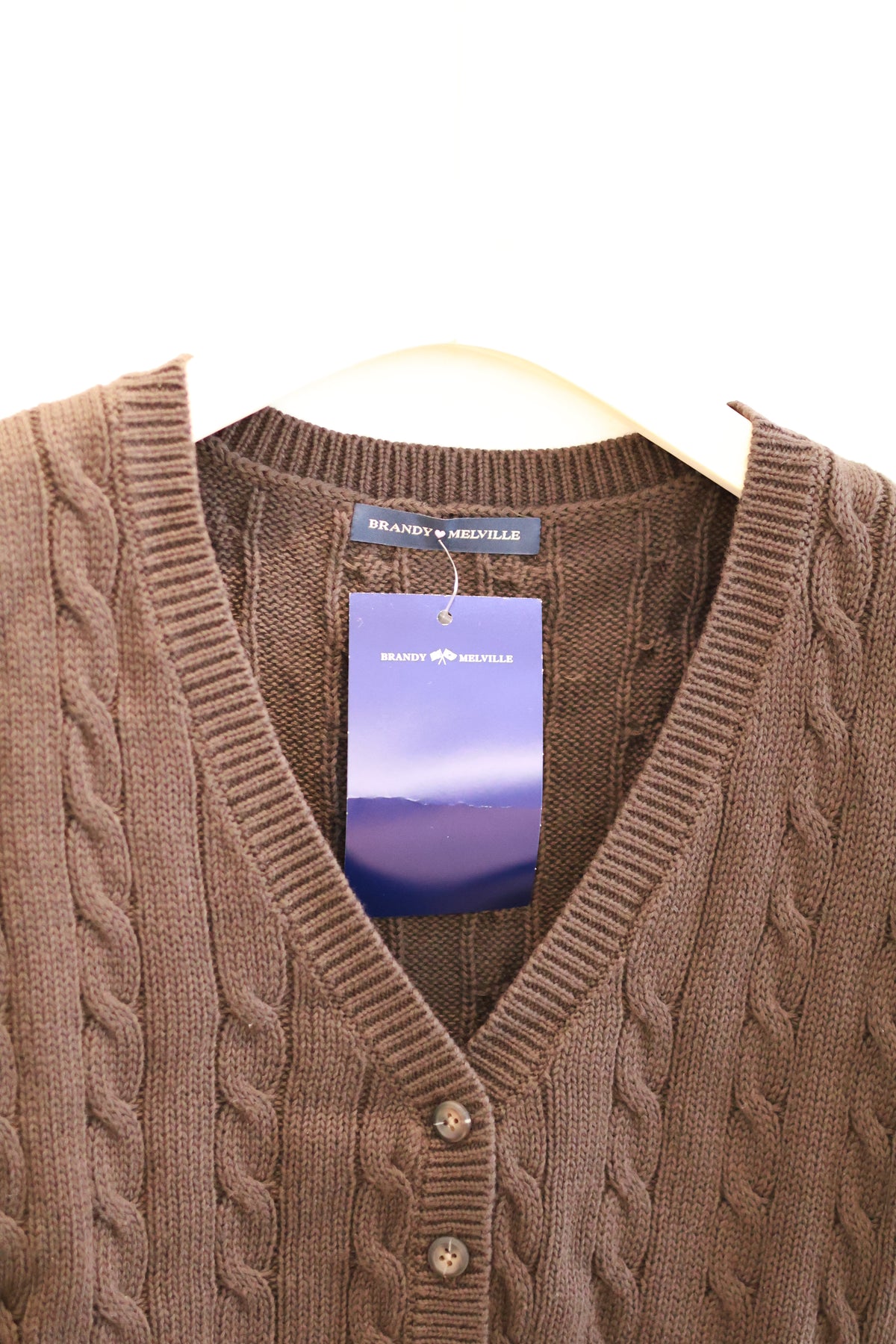 BRANDY MELVILLE ZOA CARDIGAN- MOCHA