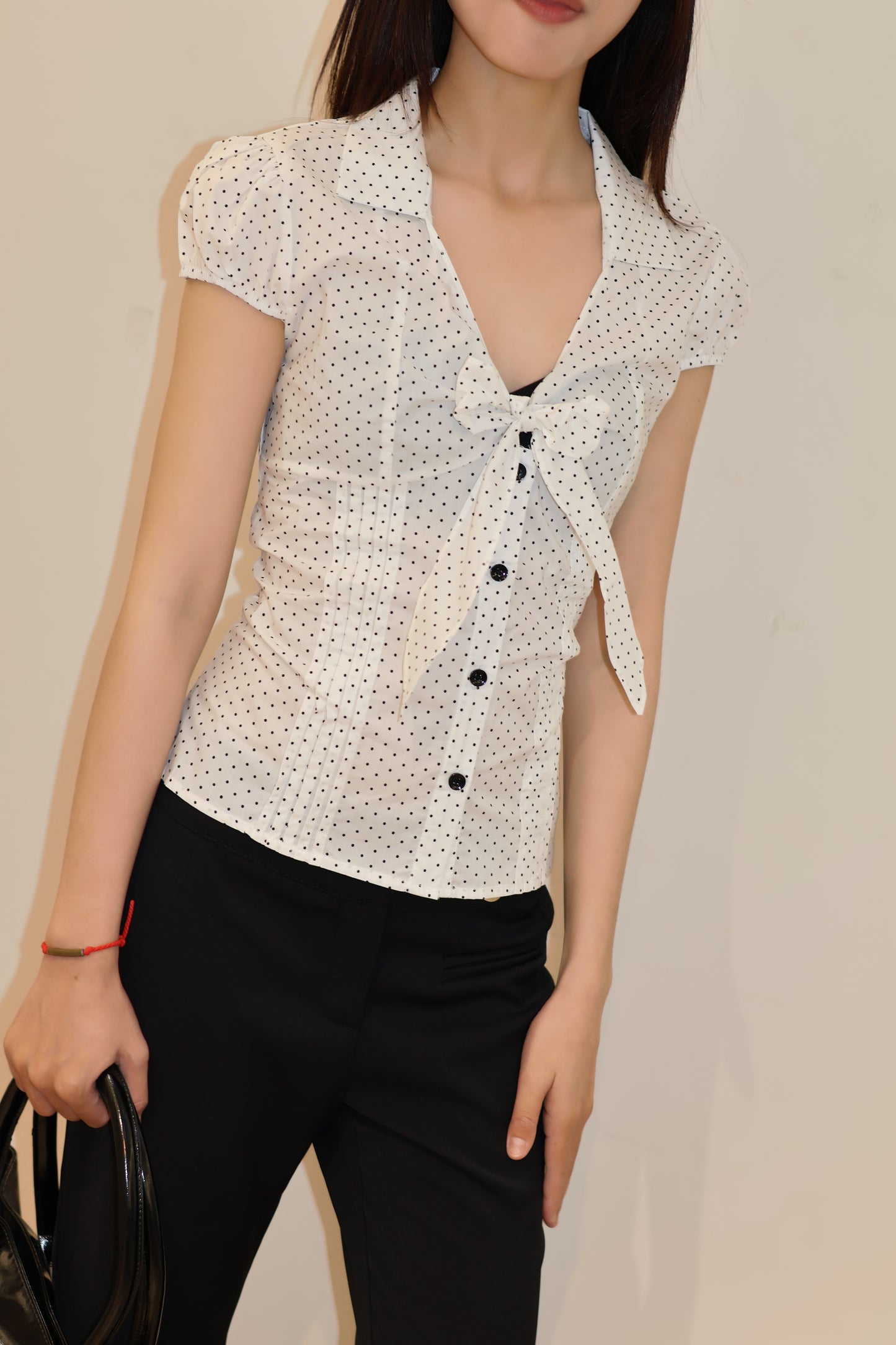 POLKADOT BOW BLOUSE