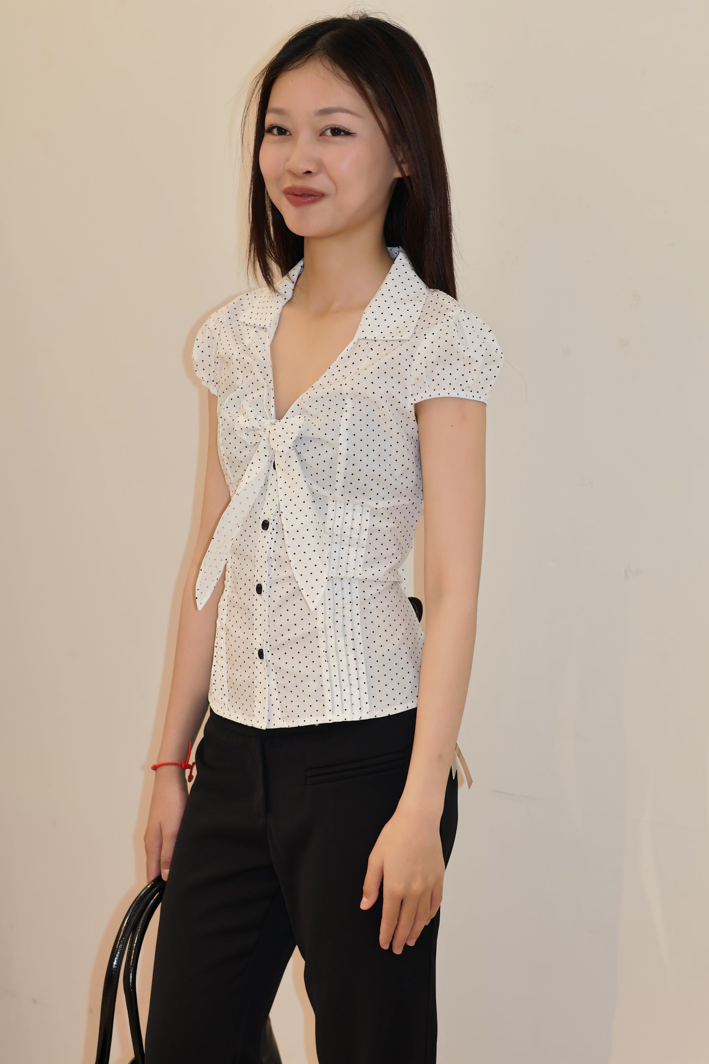 POLKADOT BOW BLOUSE