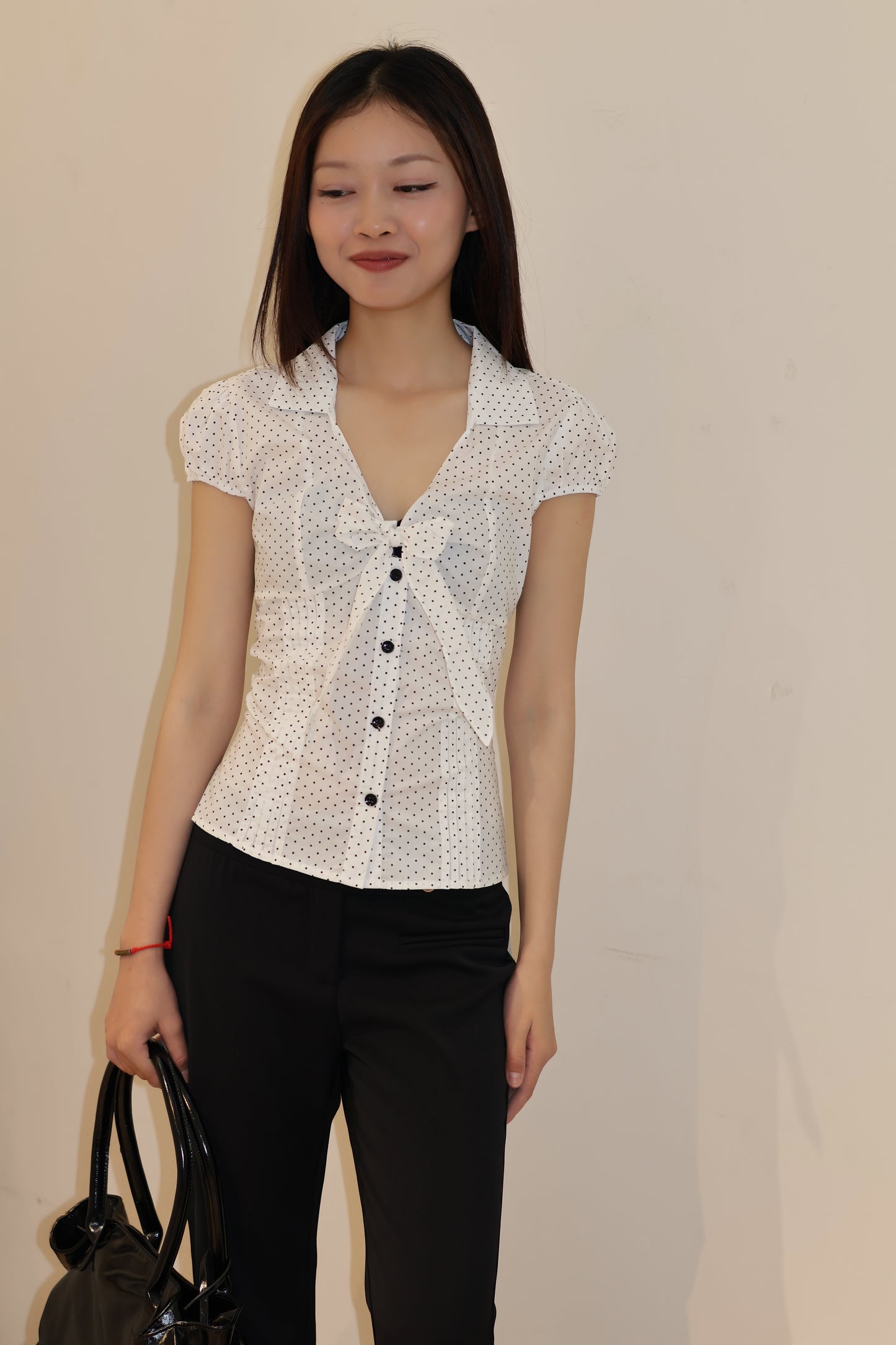 POLKADOT BOW BLOUSE