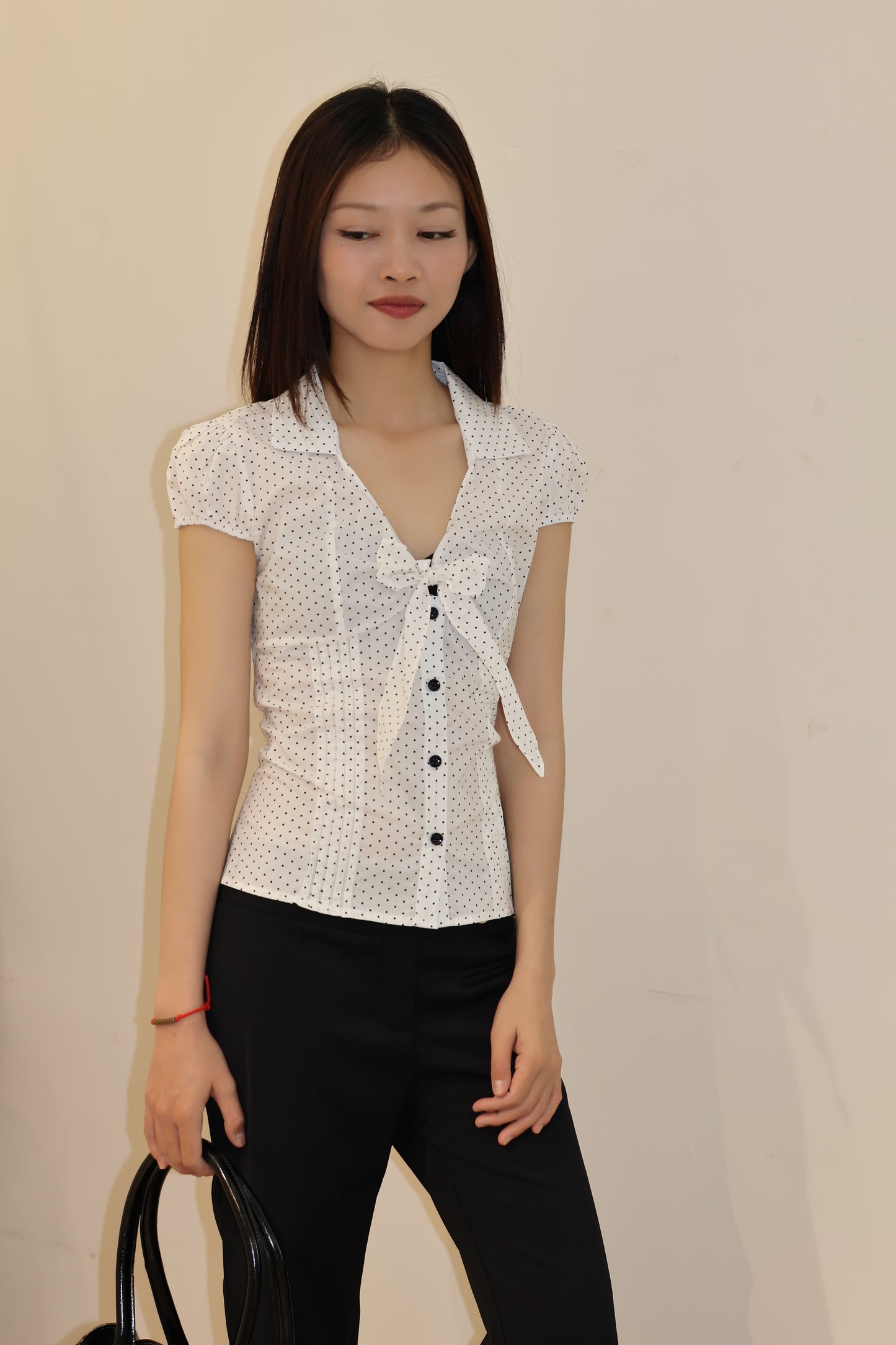 POLKADOT BOW BLOUSE