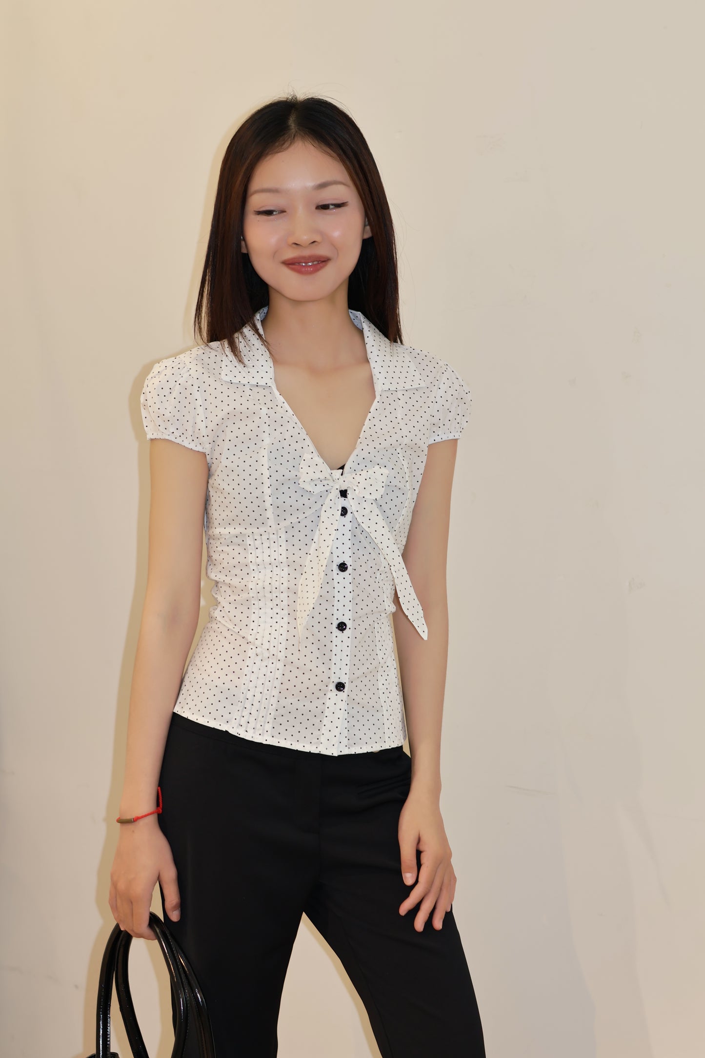POLKADOT BOW BLOUSE