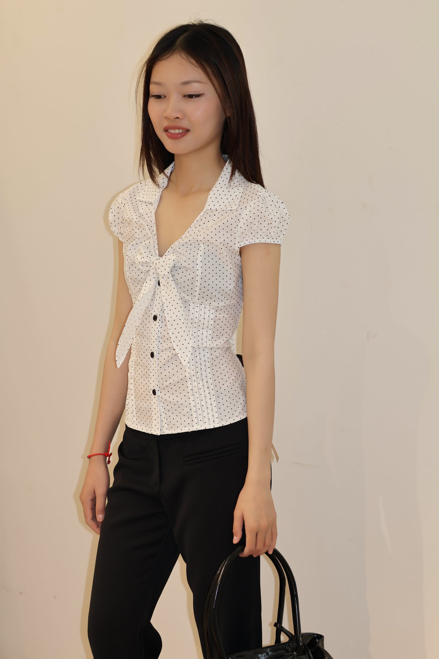 POLKADOT BOW BLOUSE
