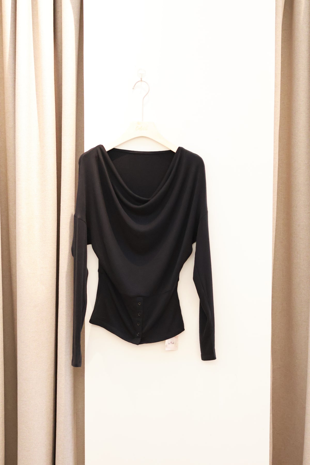 AUD Cowl Neck Long Sleeve Knit Top