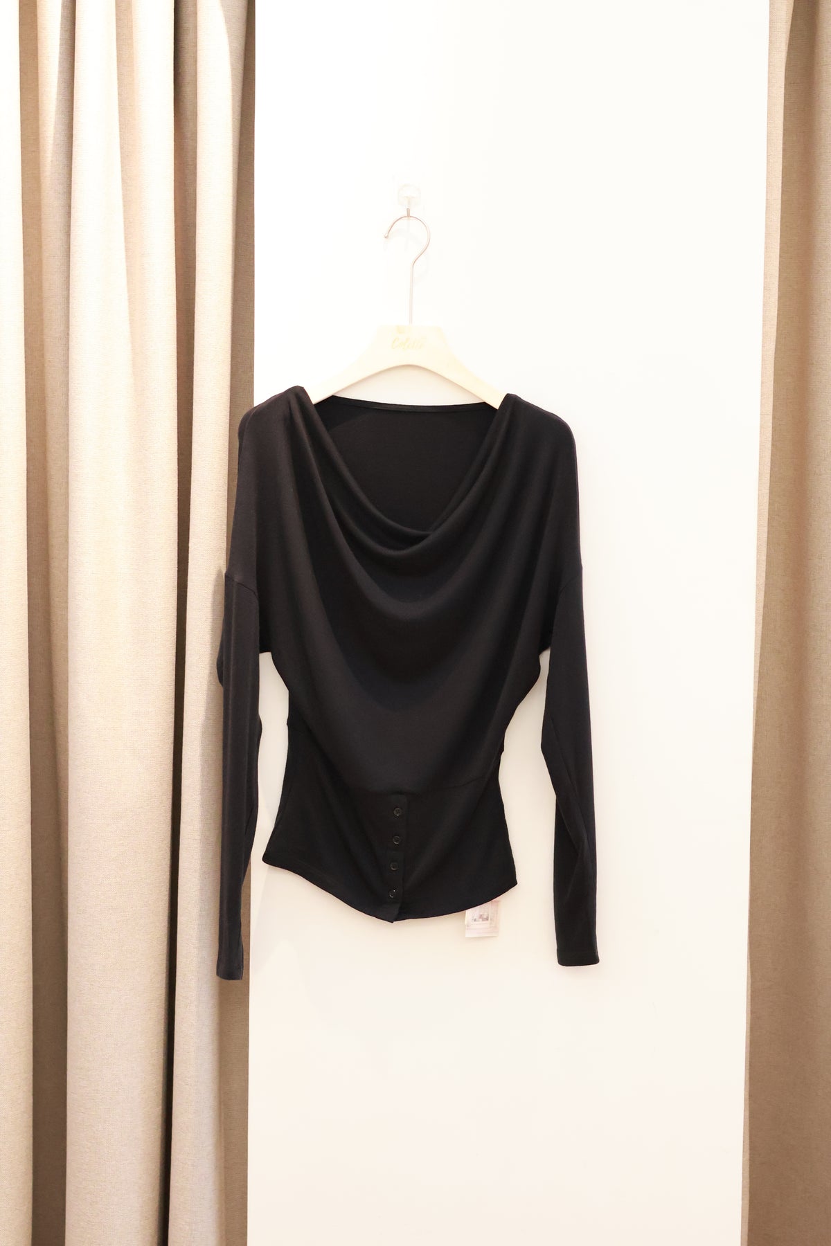 AUD Cowl Neck Long Sleeve Knit Top