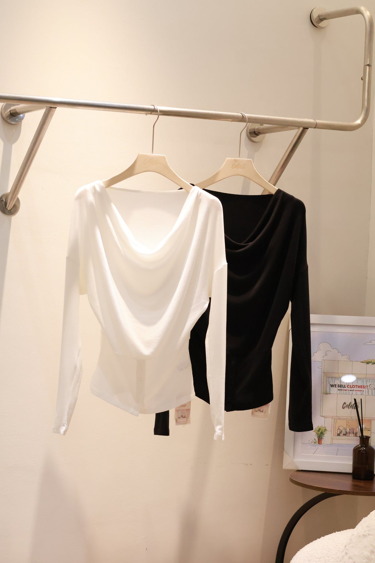 AUD Cowl Neck Long Sleeve Knit Top