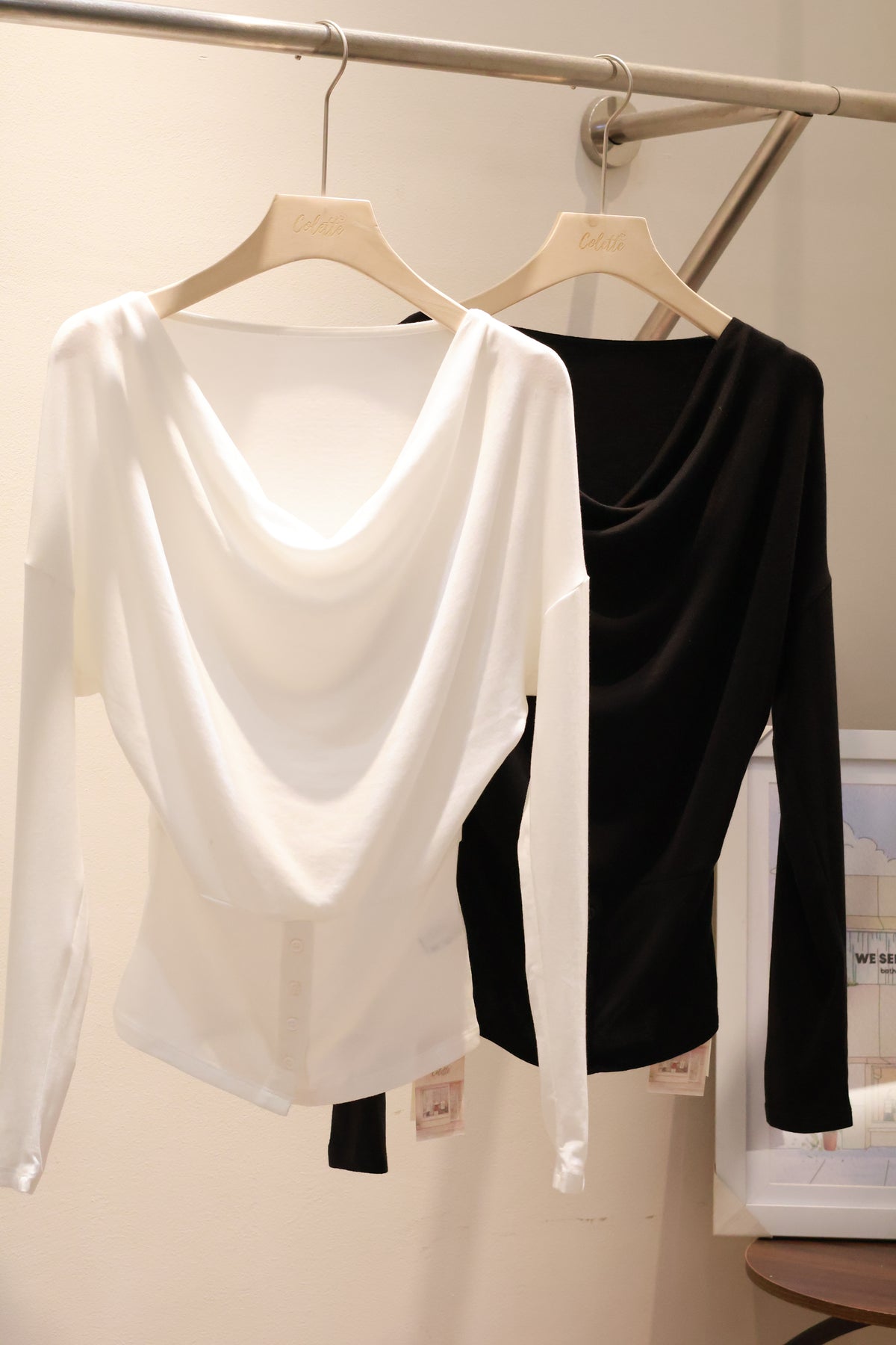 AUD Cowl Neck Long Sleeve Knit Top