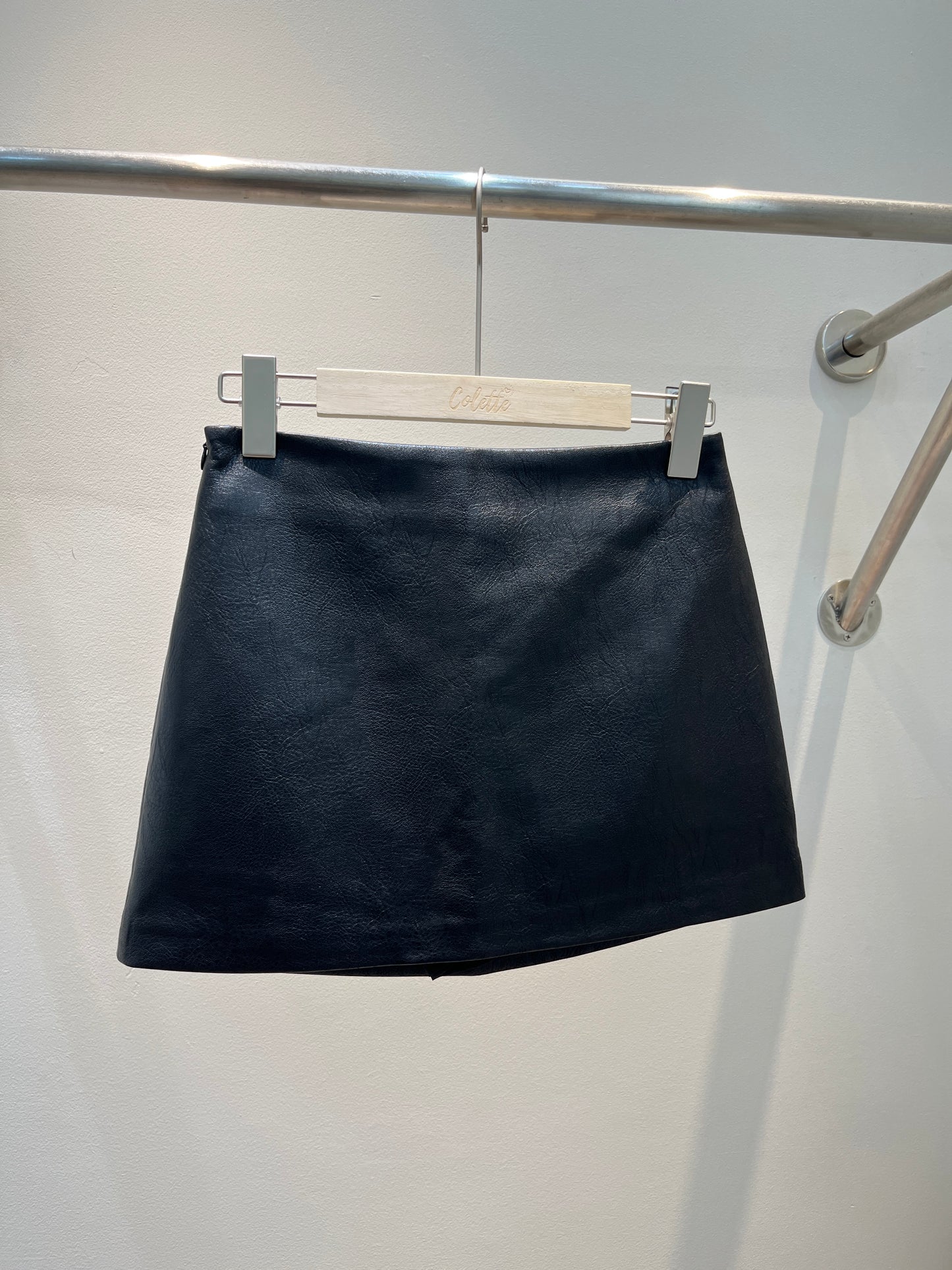 LEATHER BLACK MINI SKIRT