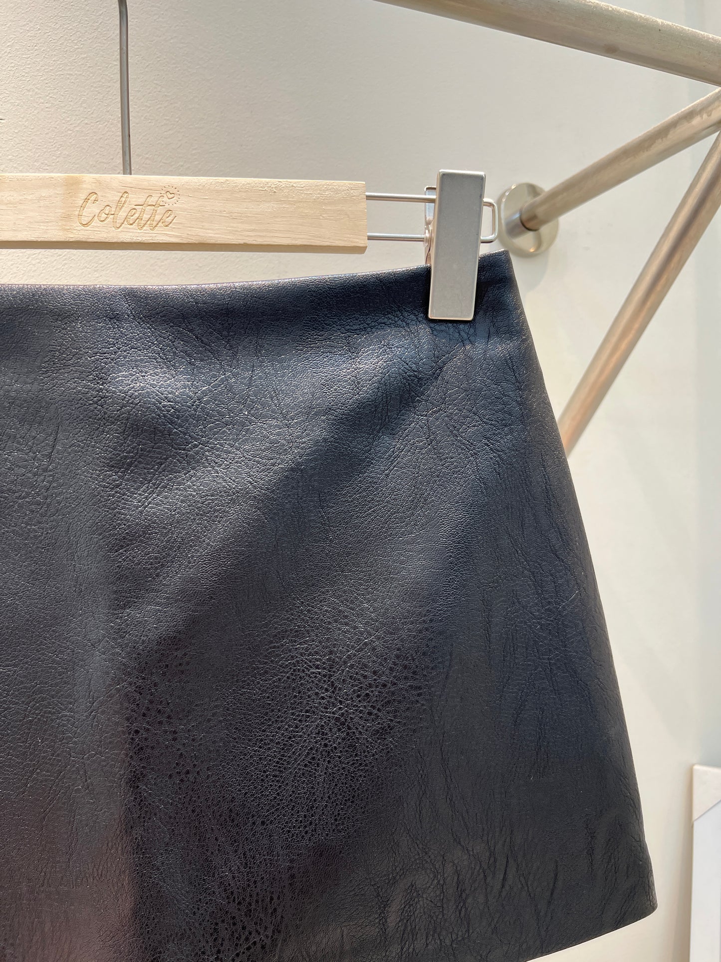 LEATHER BLACK MINI SKIRT